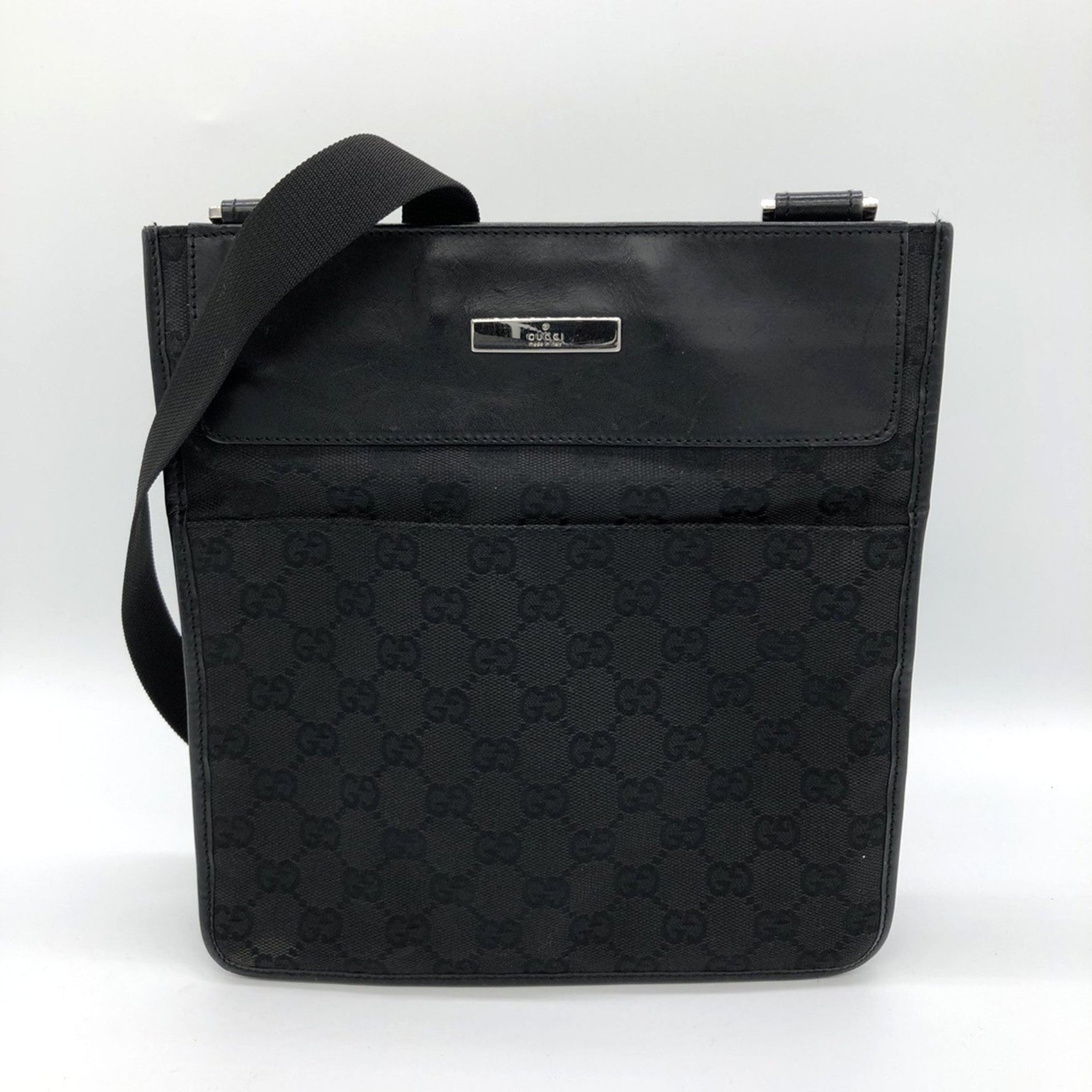 GUCCI Shoulder Bag GG Canvas Leather Men's
