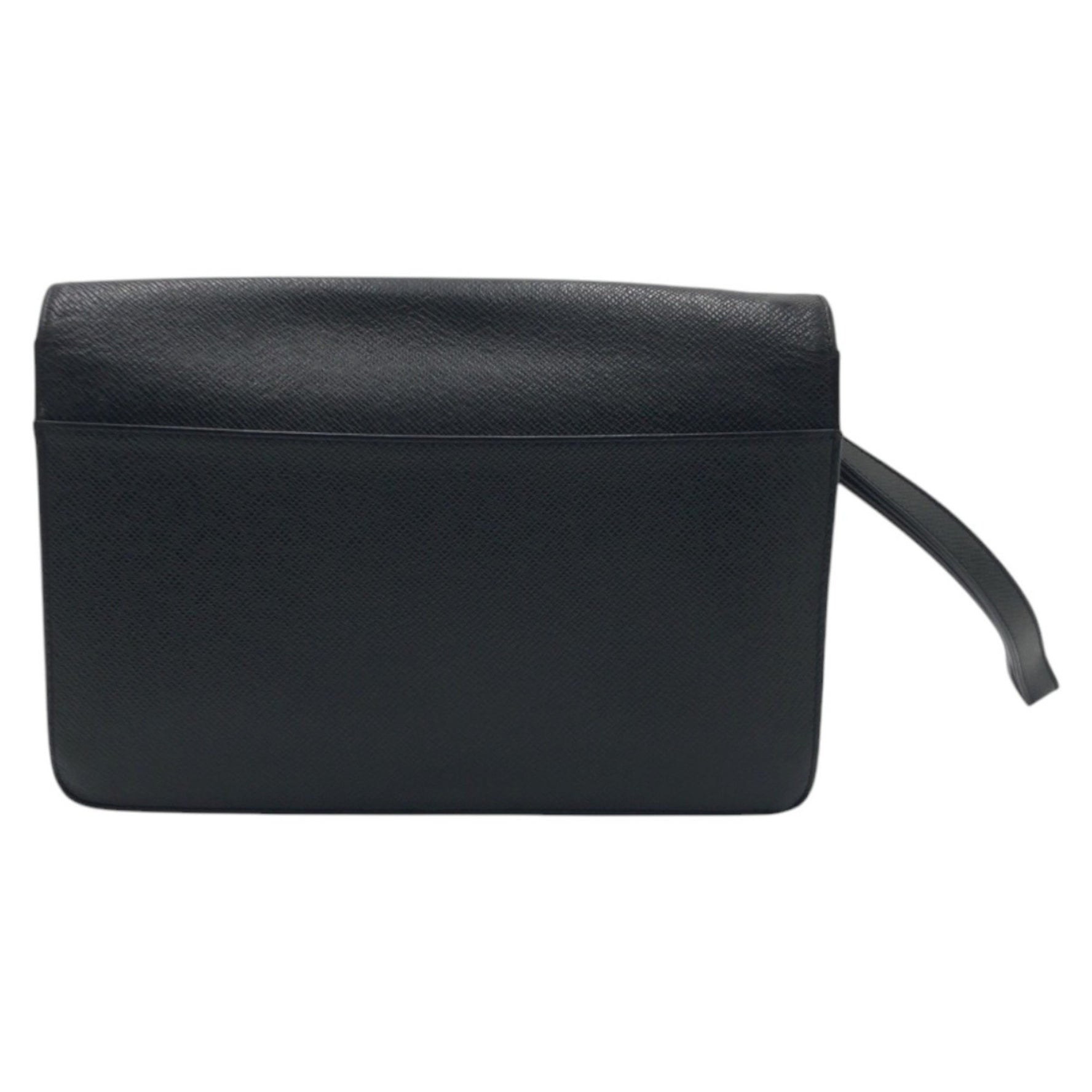 LOUIS VUITTON Taiga Ardoise Selenga Black Leather Clutch Bag M30782