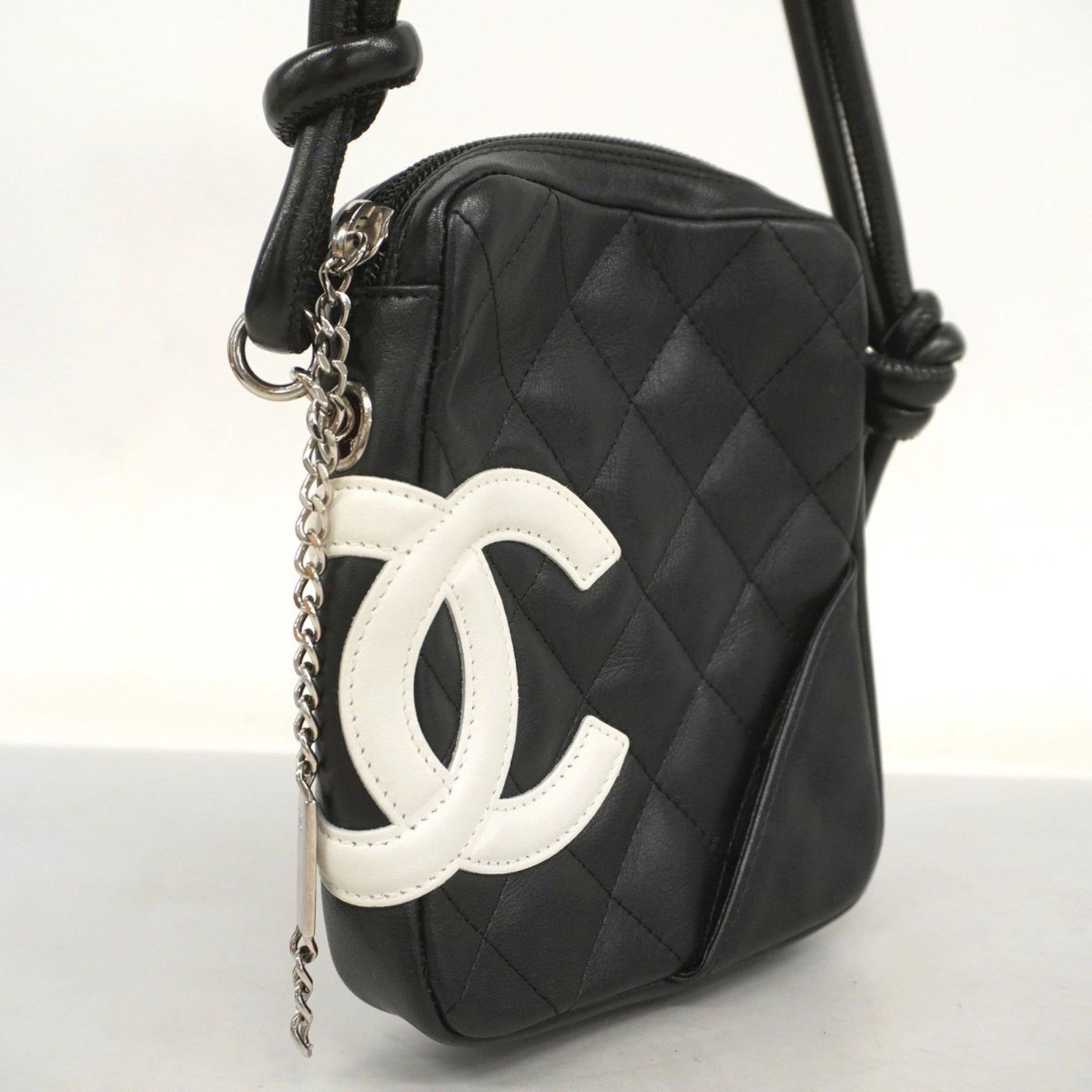 Chanel Cambon Shoulder Bag, Lambskin, Black and White