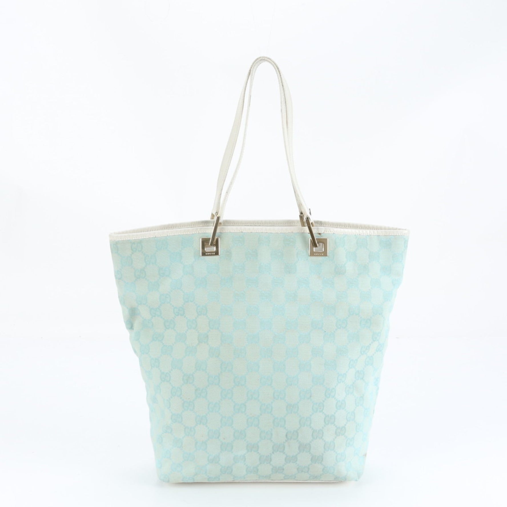 Gucci GG Canvas and Leather Tote Bag, Shoulder Handbag, 002-1098, Gold Hardware