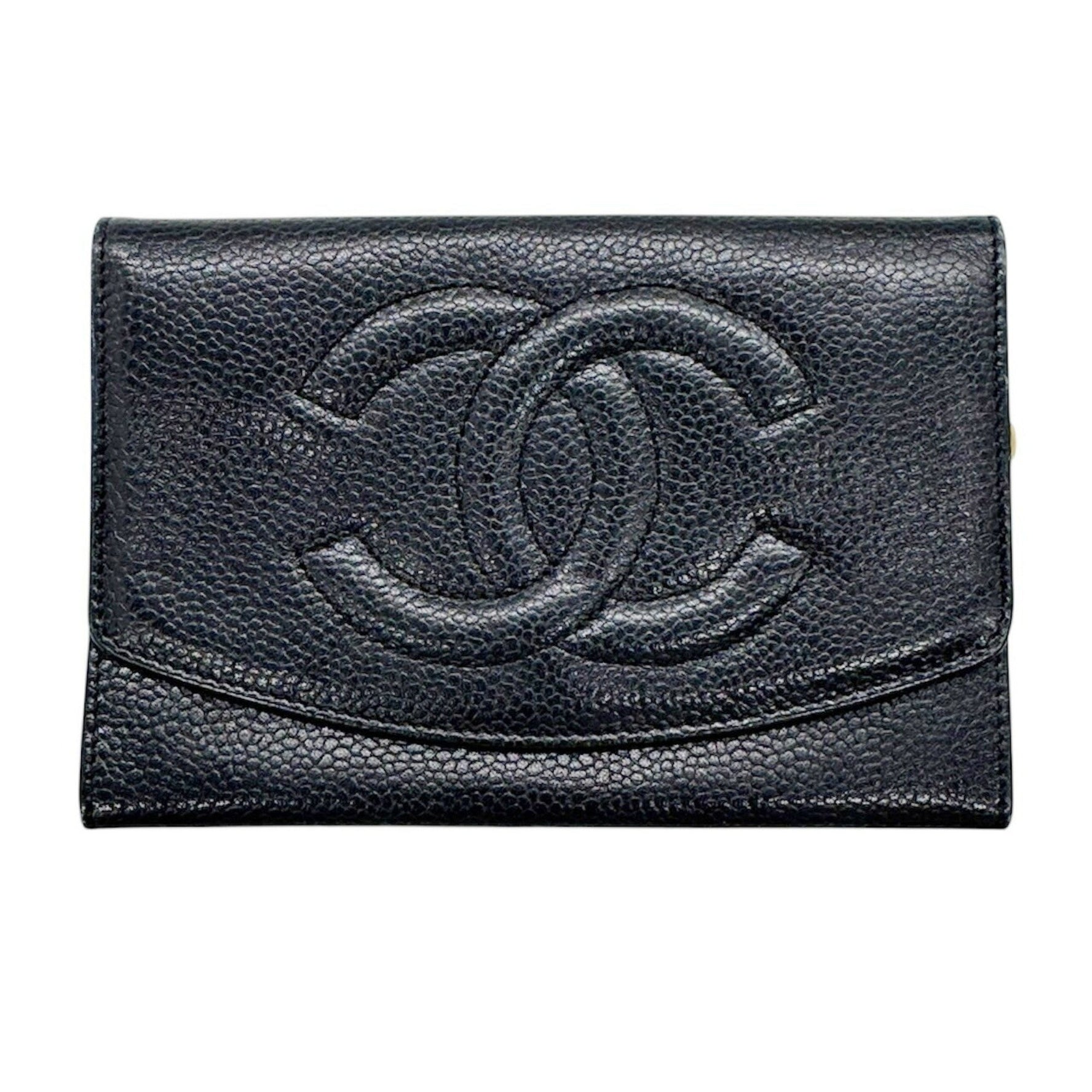CHANEL Caviar Leather Bi-fold Wallet in Wallet/Coin Case, Business Card No. 4, Women's/Men's