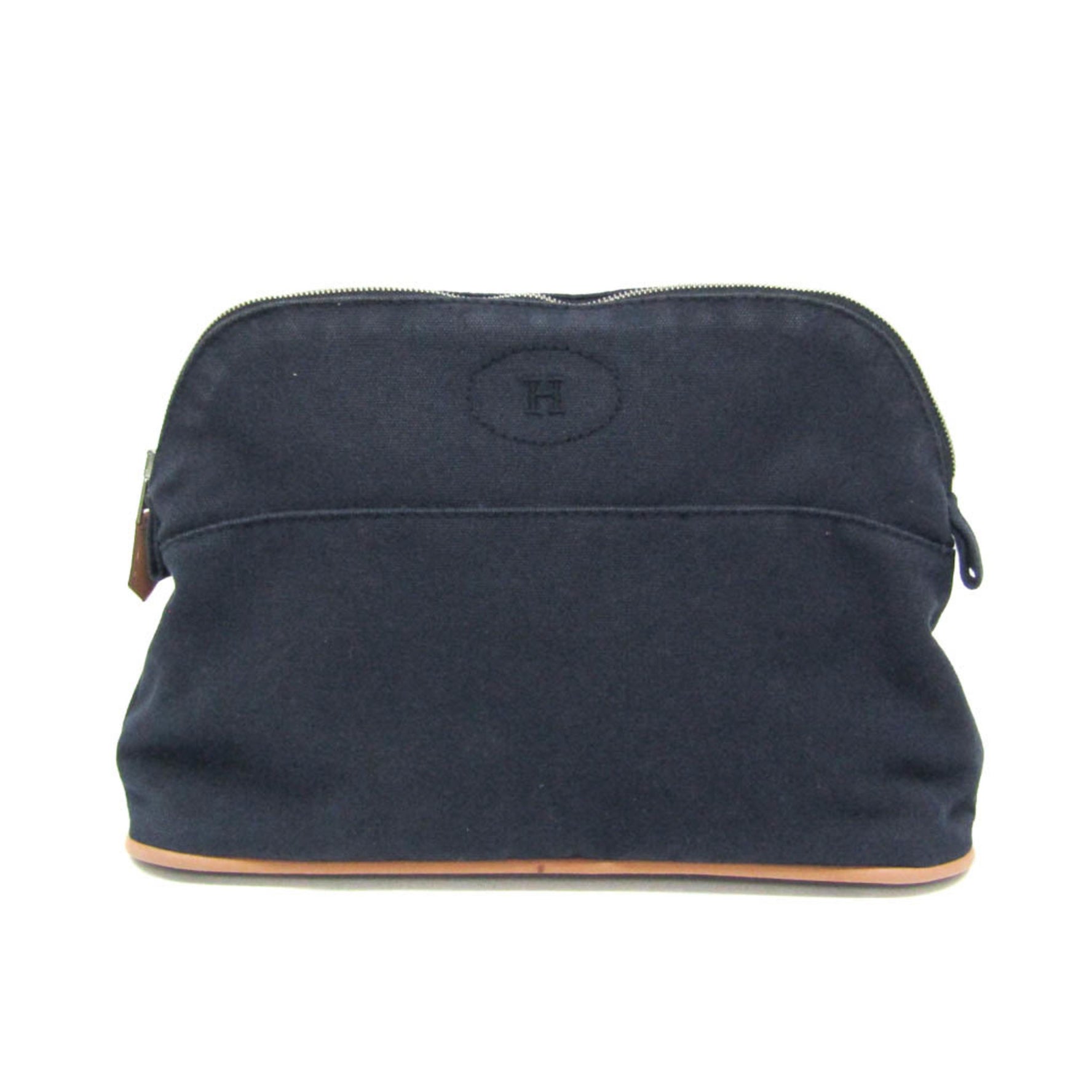 Hermes Bolide MM Women,Men Cotton Pouch Navy