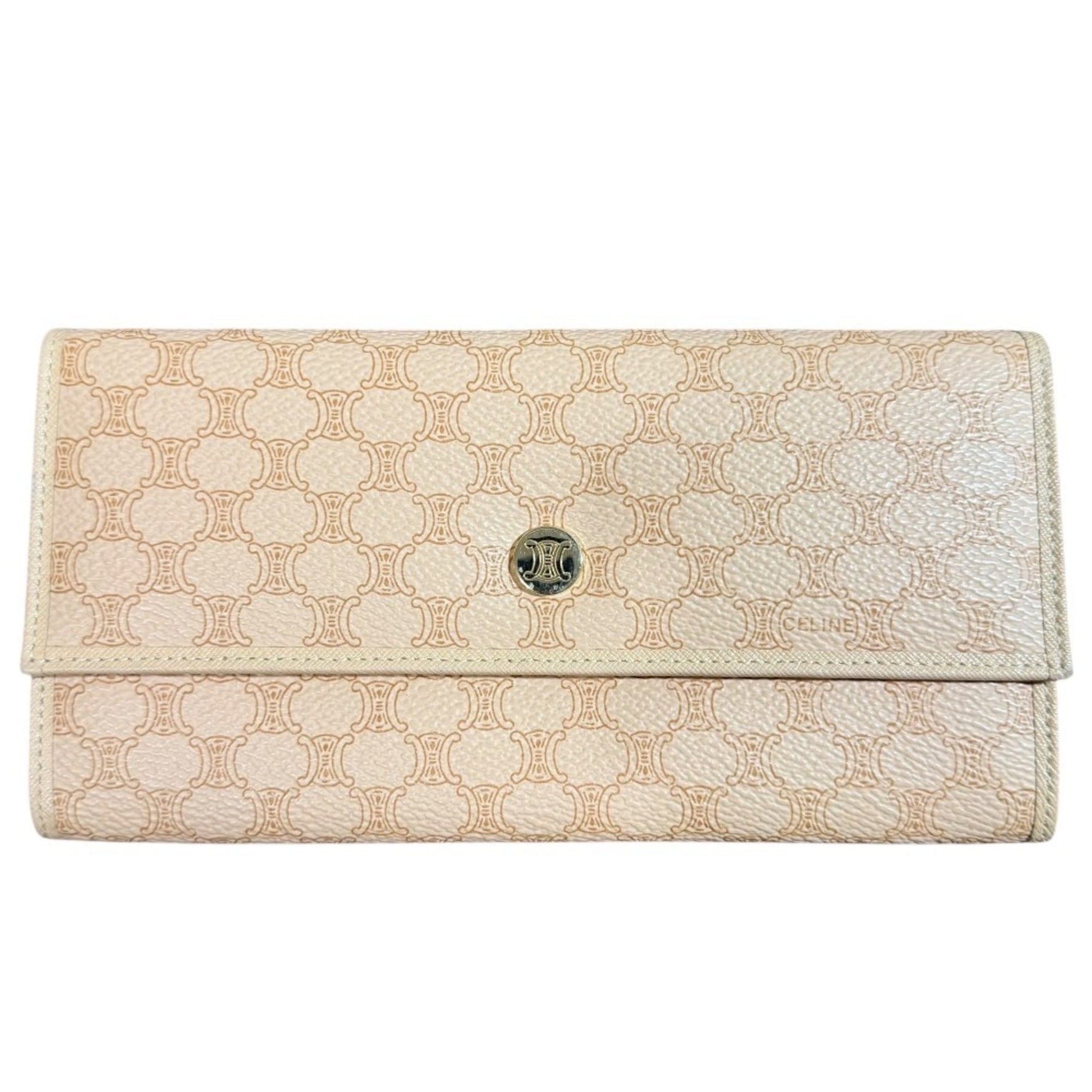 CELINE Macadam Pattern Clasp Purse Long Wallet