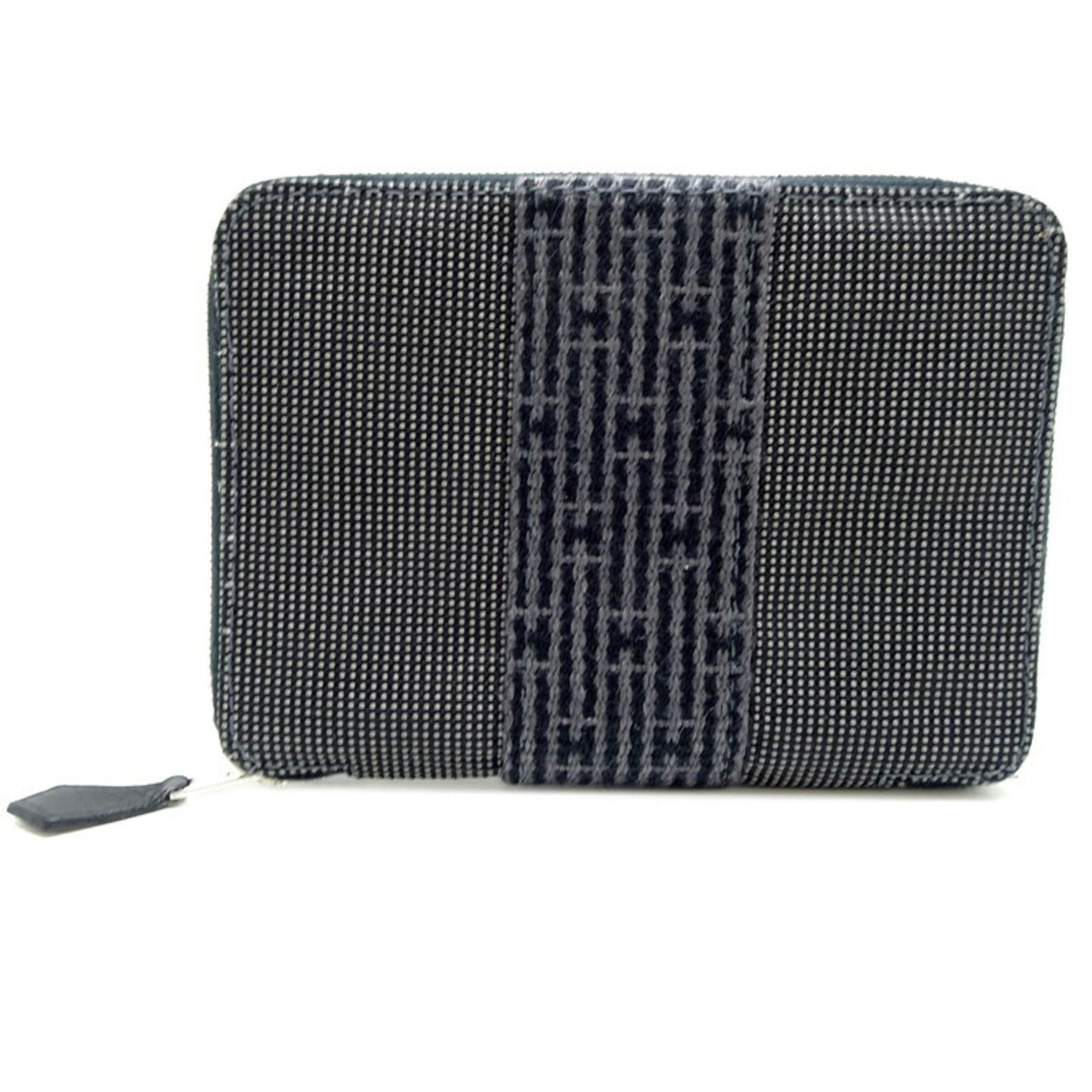 Hermes Air Line Purse PM Men's Bi-fold Wallet Polyester Grey