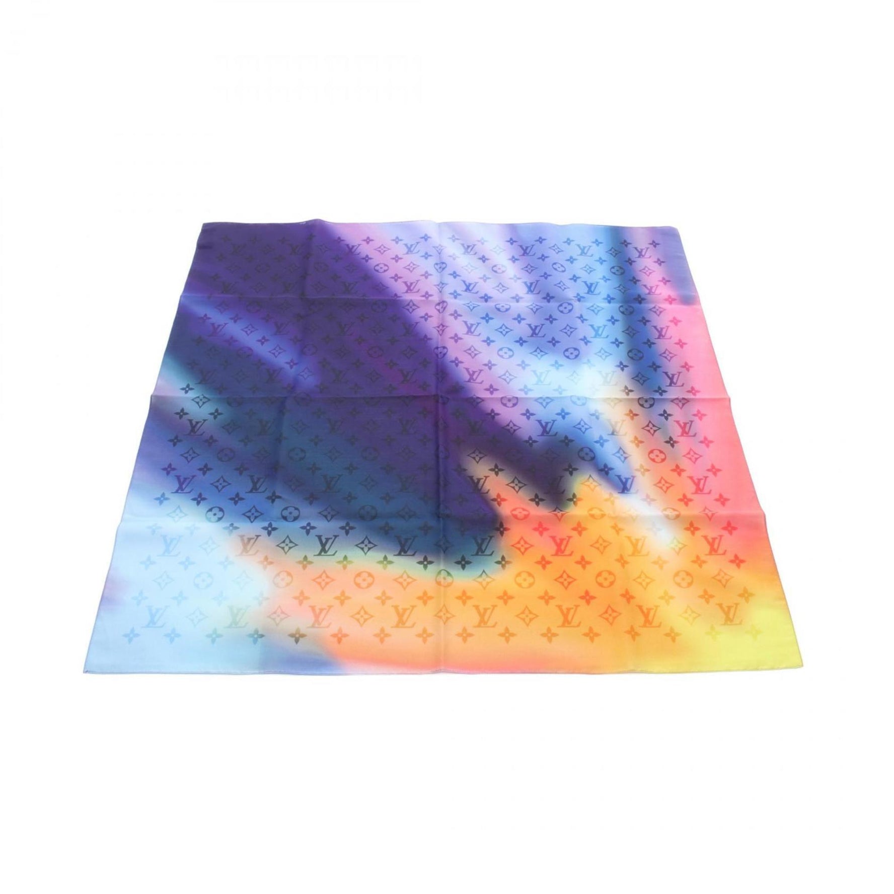 Louis Vuitton Mask Pouch Bandana Monogram Tie-Dye Accessory Silk Cotton Multicolor