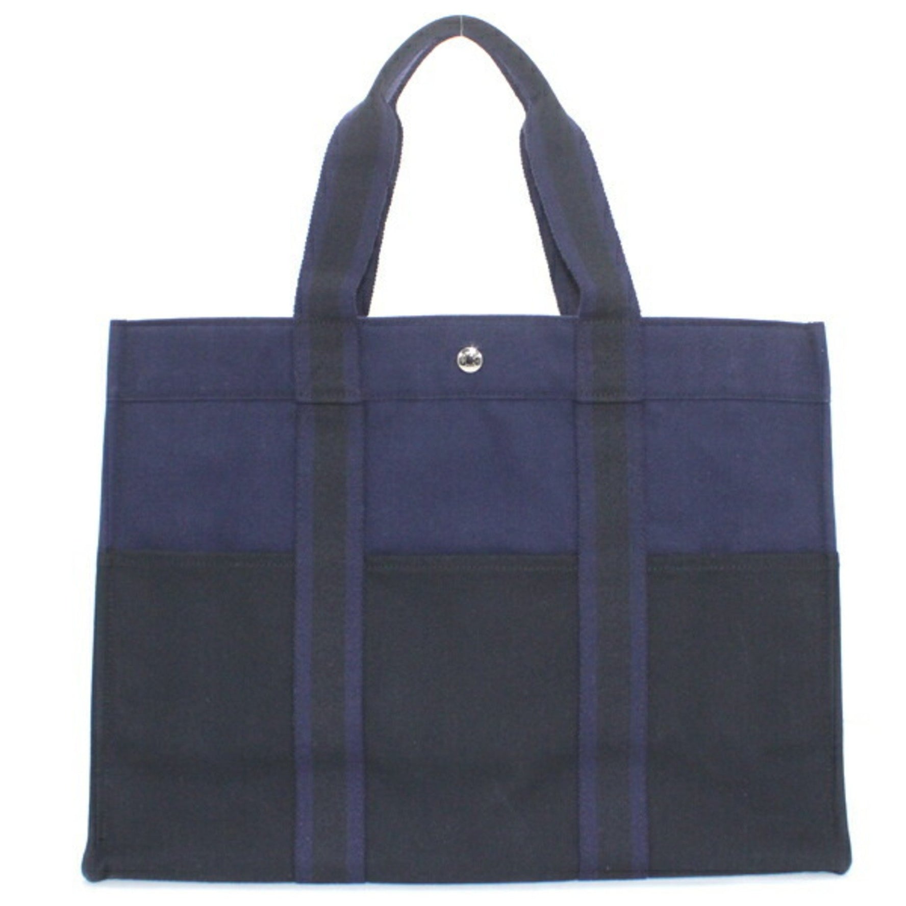 Hermès Foule Tote GM Shoulder Bag in Black and Navy, Men's HERMES