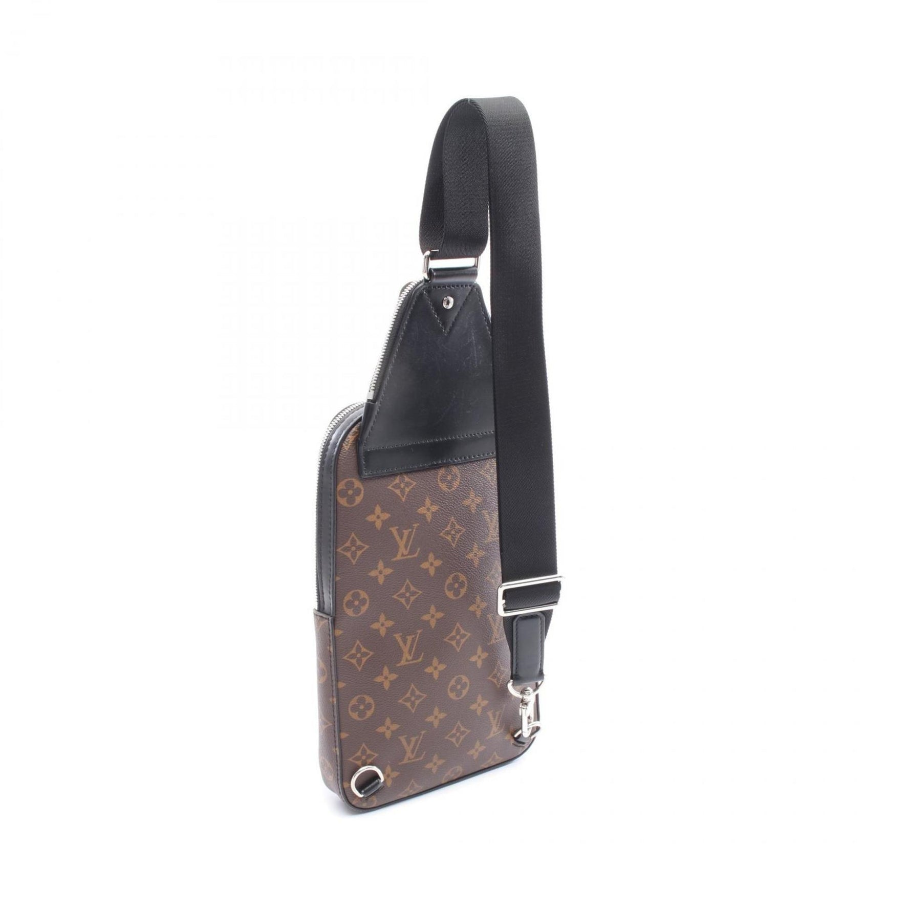 Louis Vuitton Avenue Sling Bag, Monogram Macassar Waist Body Coated Canvas and Leather, Brown Black