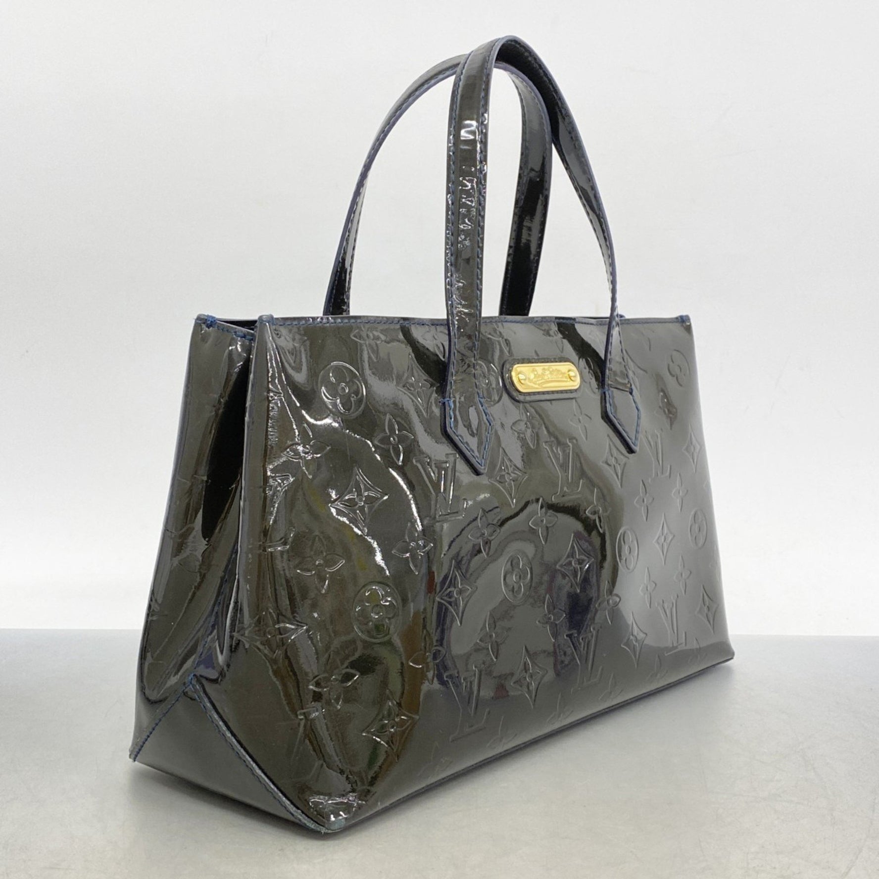Louis Vuitton Vernis Wilshire PM Handbag M93684 Bleu Nuit for Women