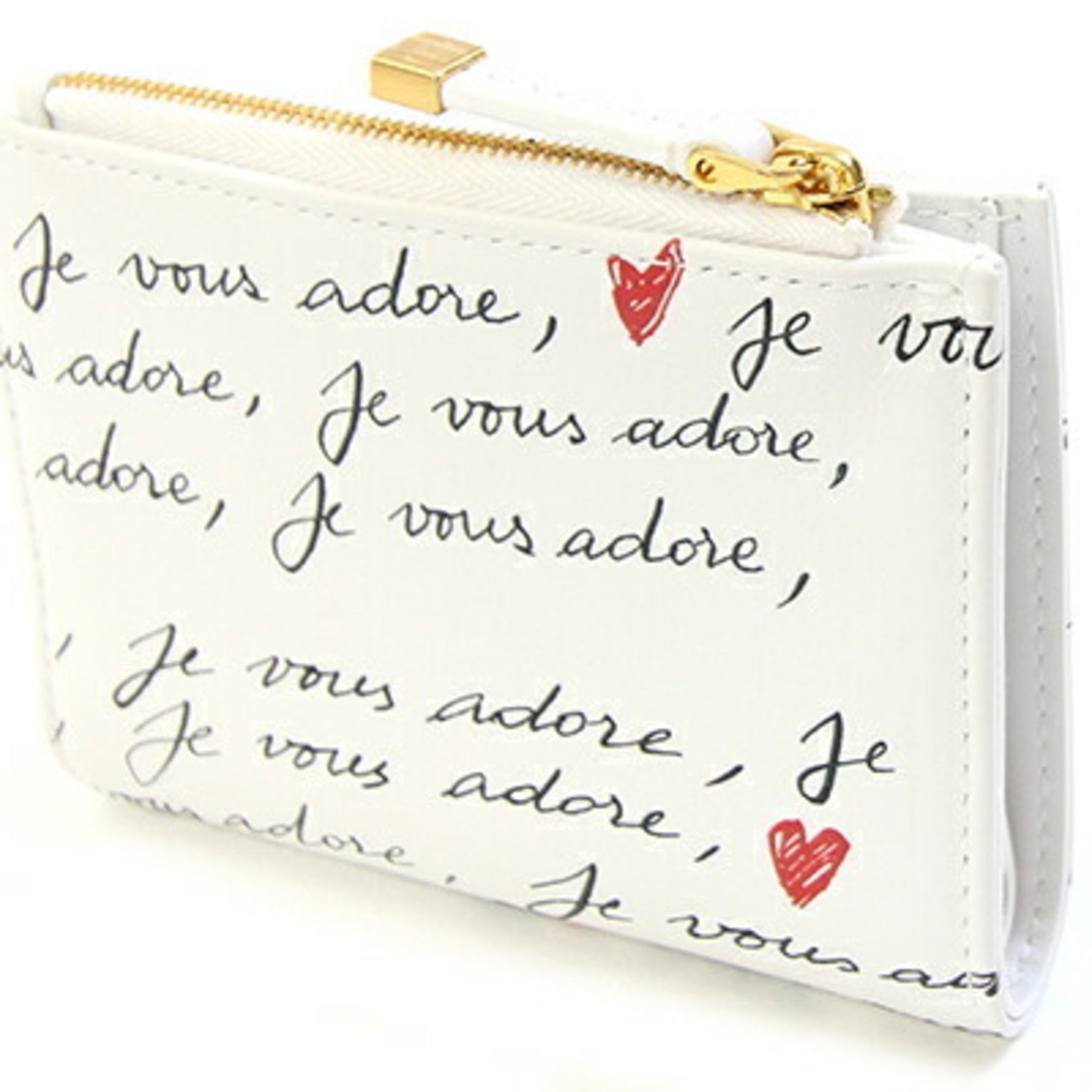 Christian Dior Dior Caro Dahlia Wallet, a leather compact wallet with heart design.