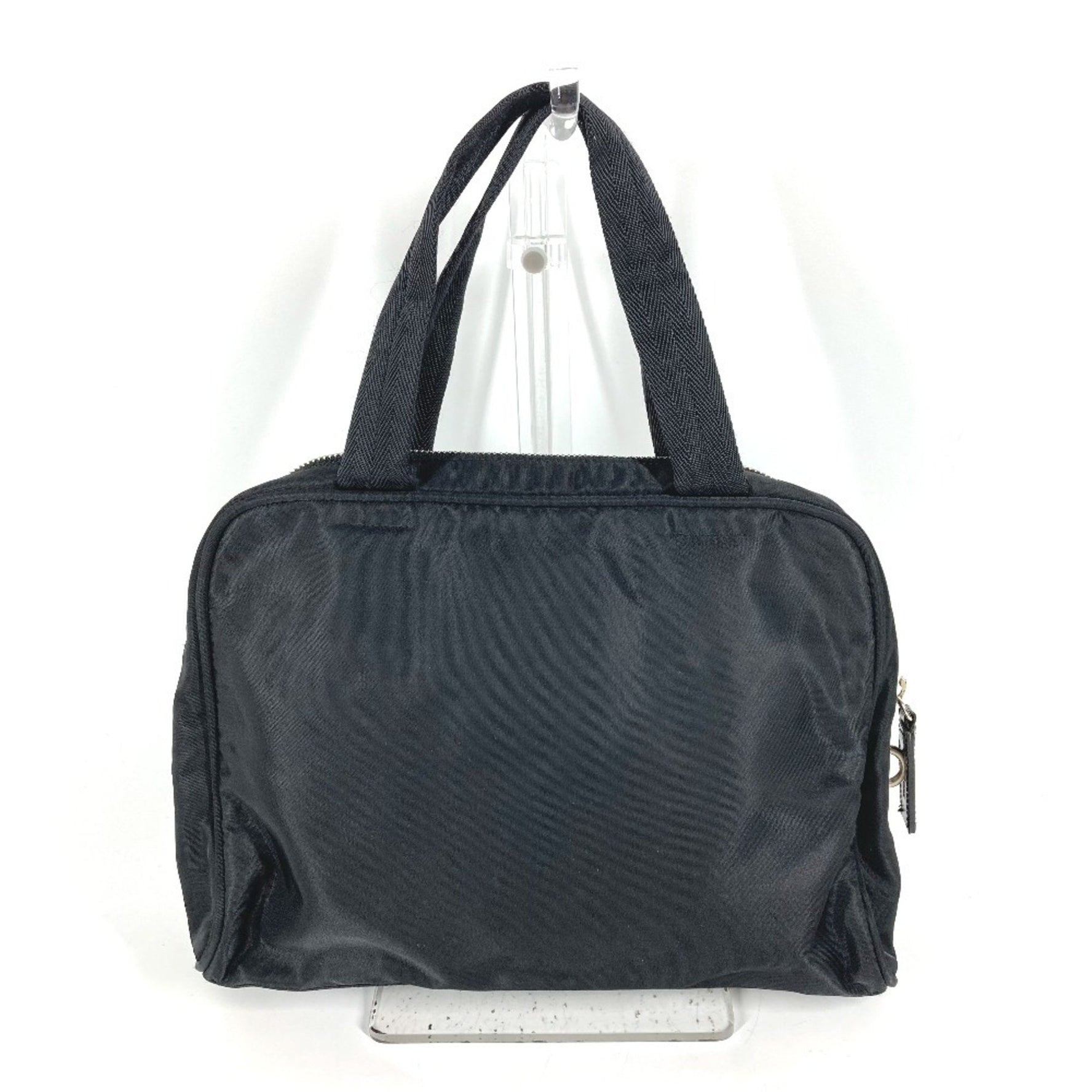 PRADA Triangle Logo Plate Handbag in Nylon