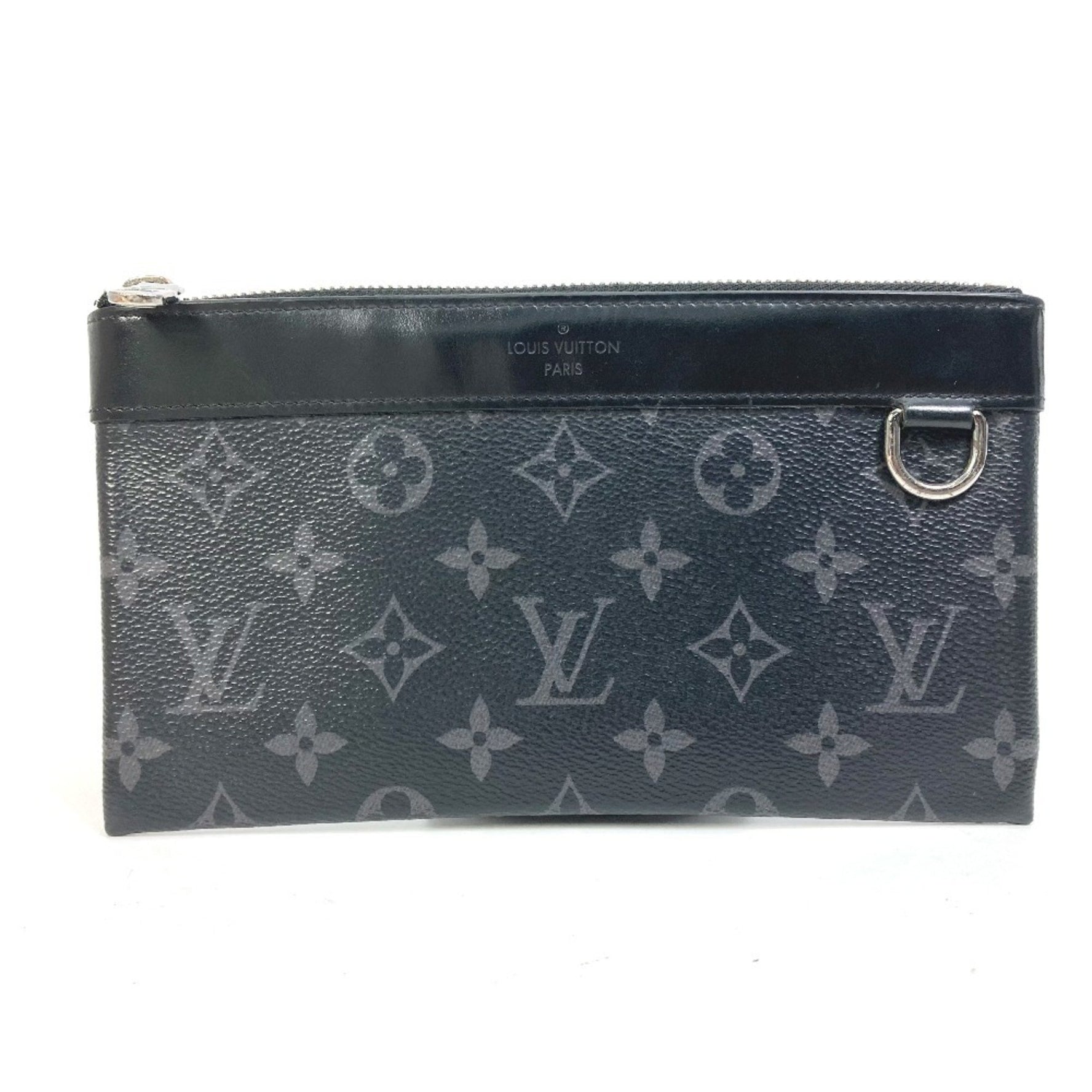 LOUIS VUITTON M44323 Monogram Eclipse Pochette Discovery PM Smartphone Case Pouch in Canvas, Men's, Black