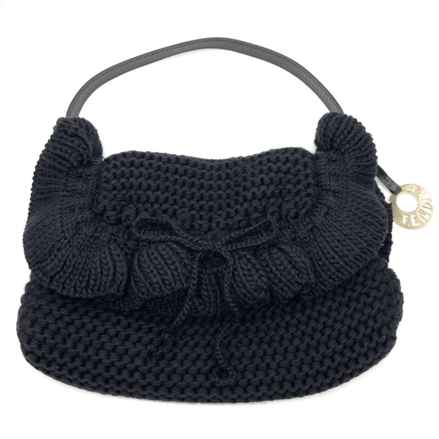 Fendi Handbag Wool Leather