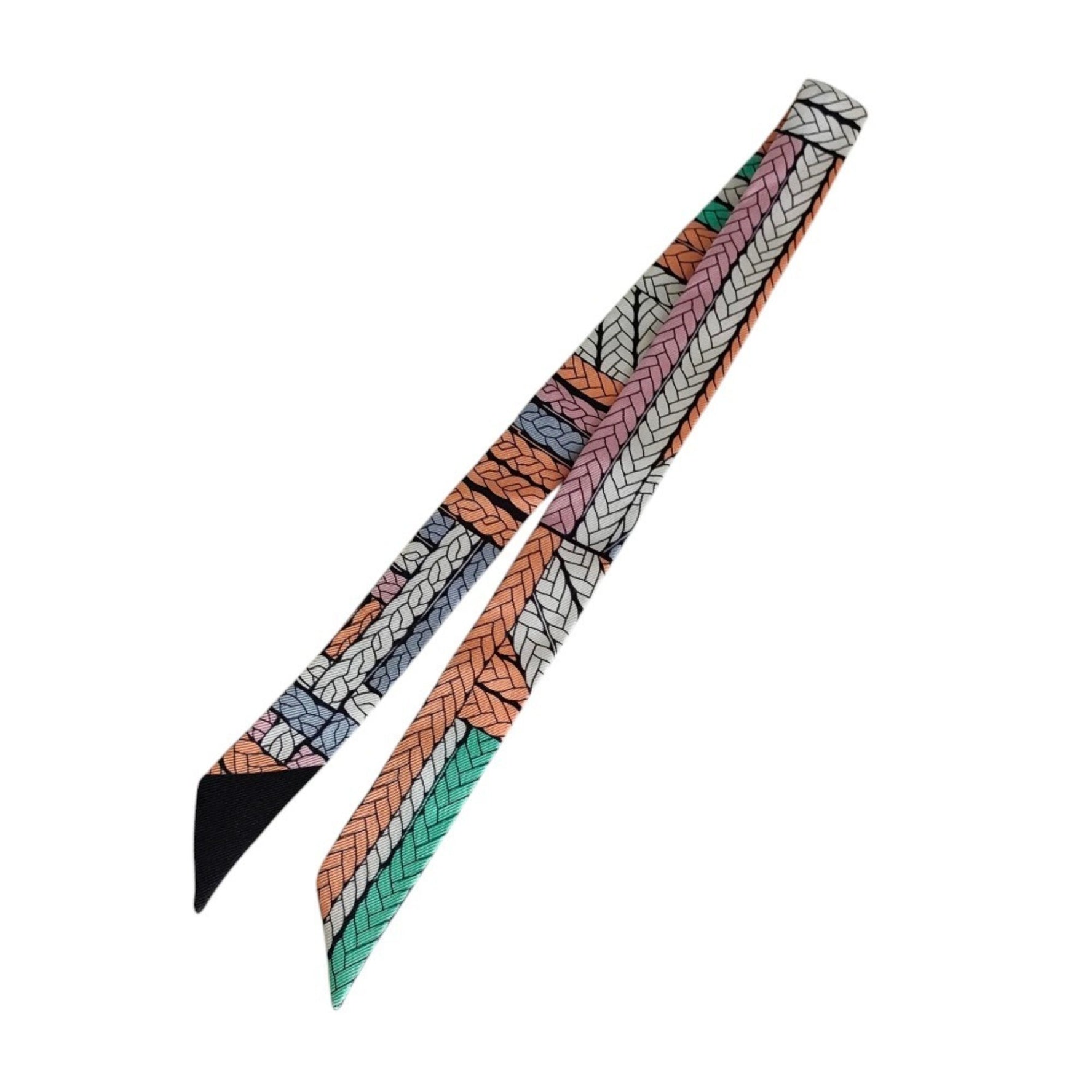 HERMES TWILLY TRESSES H Silk Twilly Scarf/Muffler Multicolor
