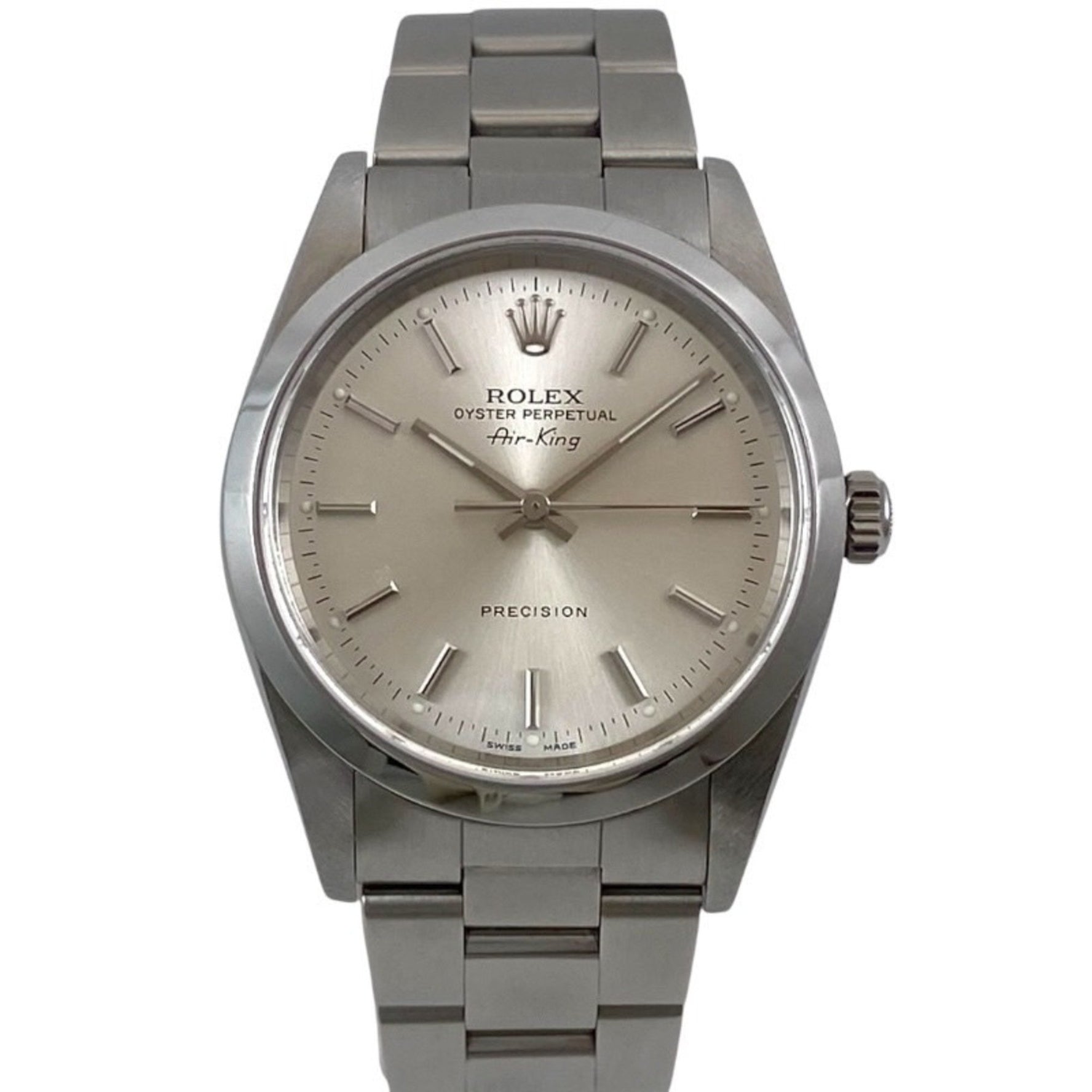 ROLEX Air-King Stainless Steel Men's Watch, Silver, Z-Serial Number