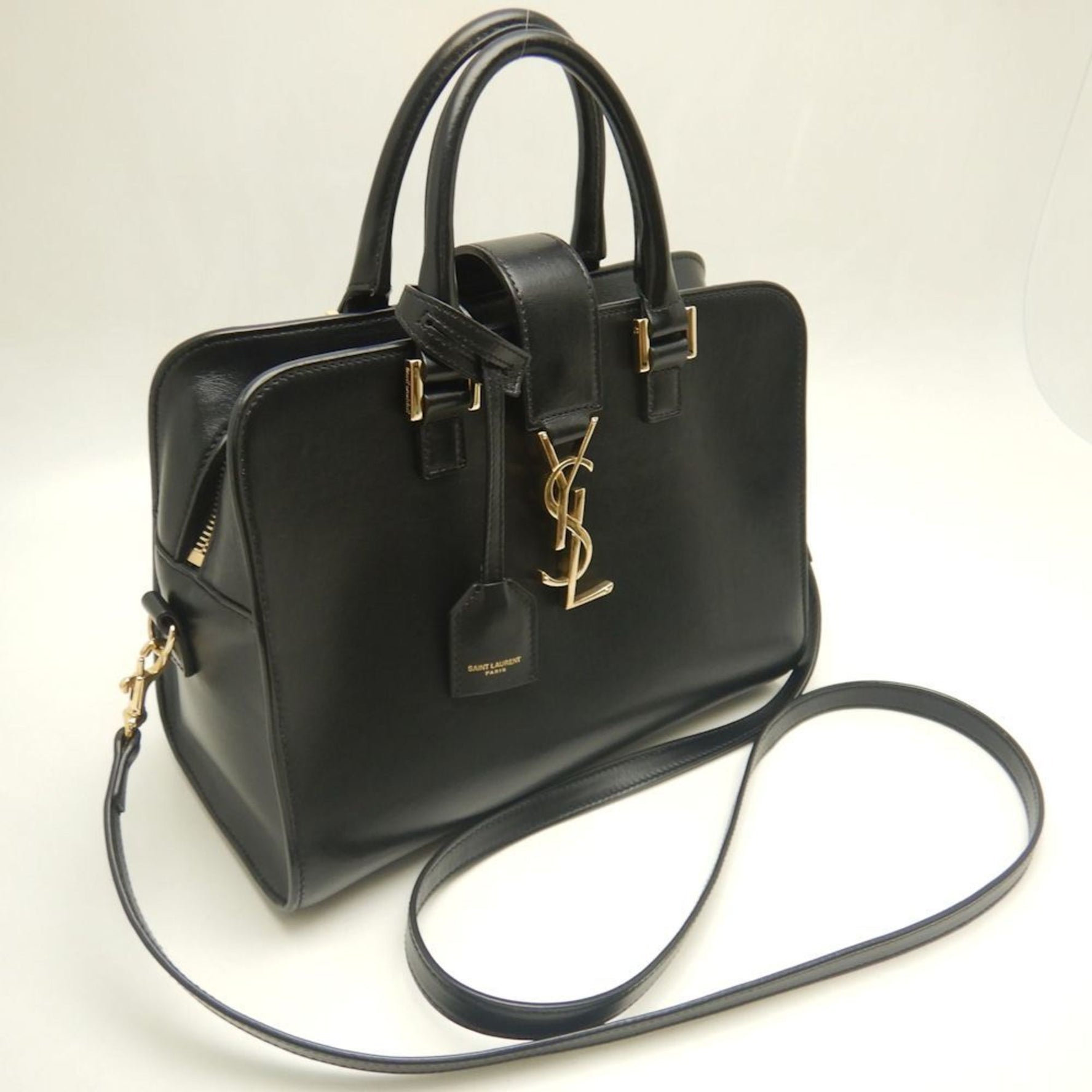 SAINT LAURENT Saint Laurent Baby Cabas Handbag Leather Black