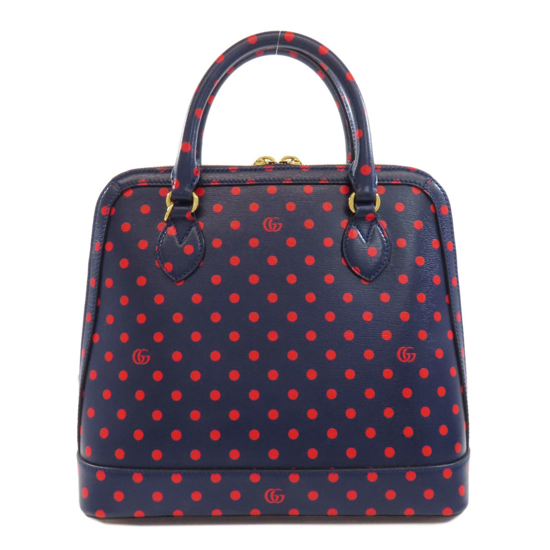 Gucci Horsebit Polka Dot Handbag Leather