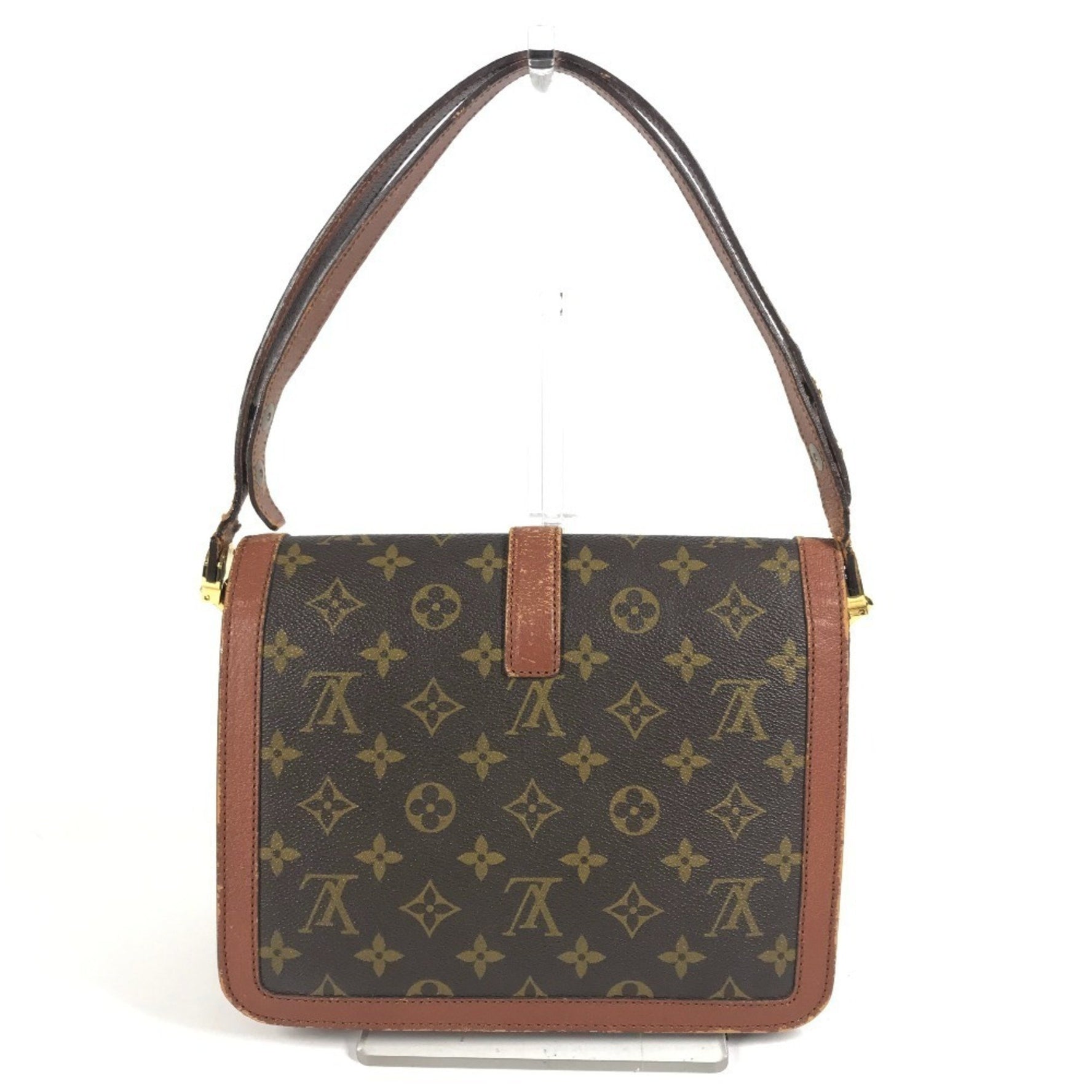 LOUIS VUITTON Monogram Rondo Point Vintage Flap Shoulder Bag in Canvas