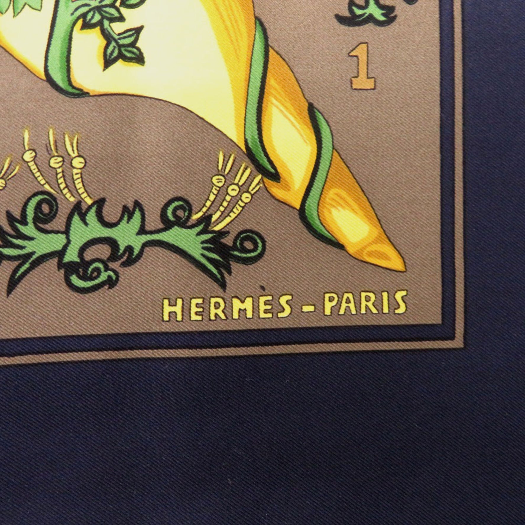 Hermes Hermès Carré 90 LE TAROT Tarot Silk Scarf Muffler in Black, Gold, and Cream (0111)