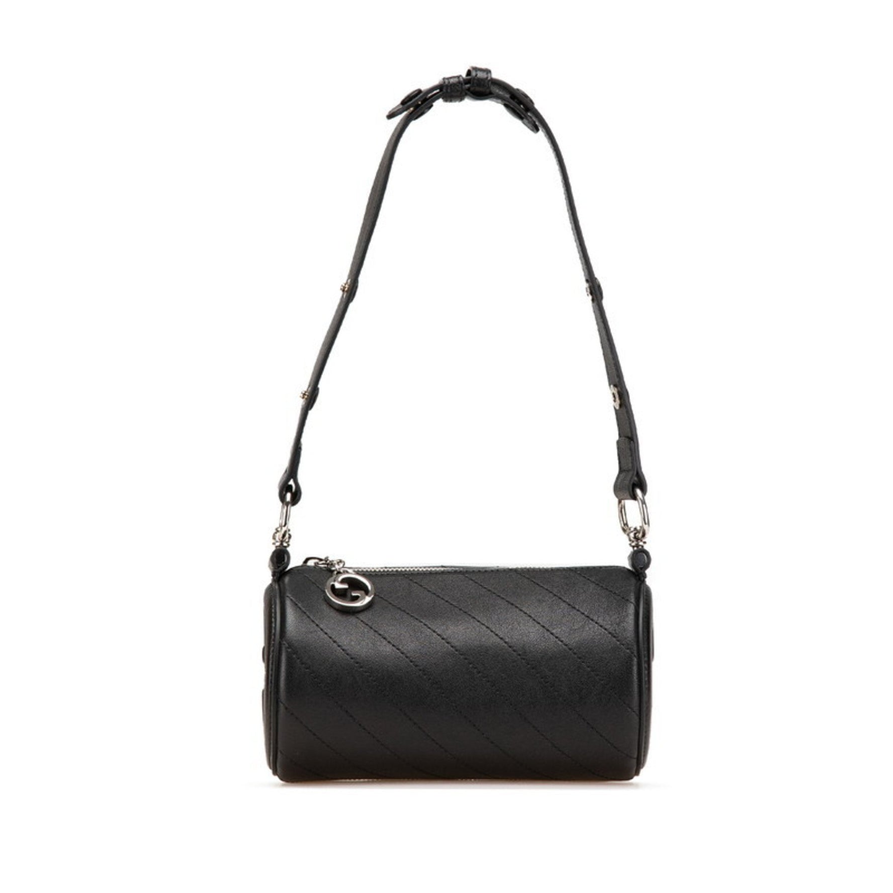 Gucci Blondie Shoulder Bag Black Leather Women's GUCCI