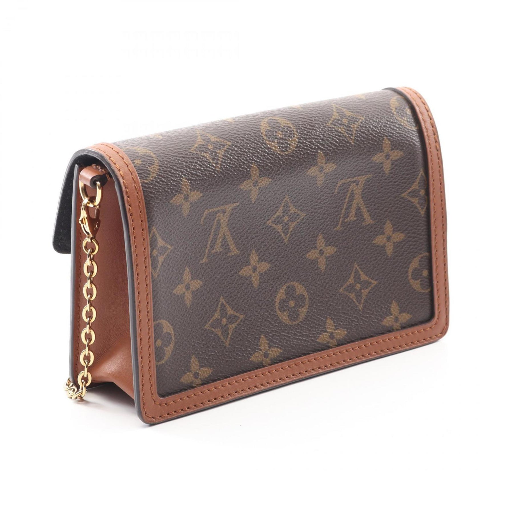 Louis Vuitton Portefeuille Dauphine Monogram Reverse Shoulder Bag, Coated Canvas and Leather, Brown Beige