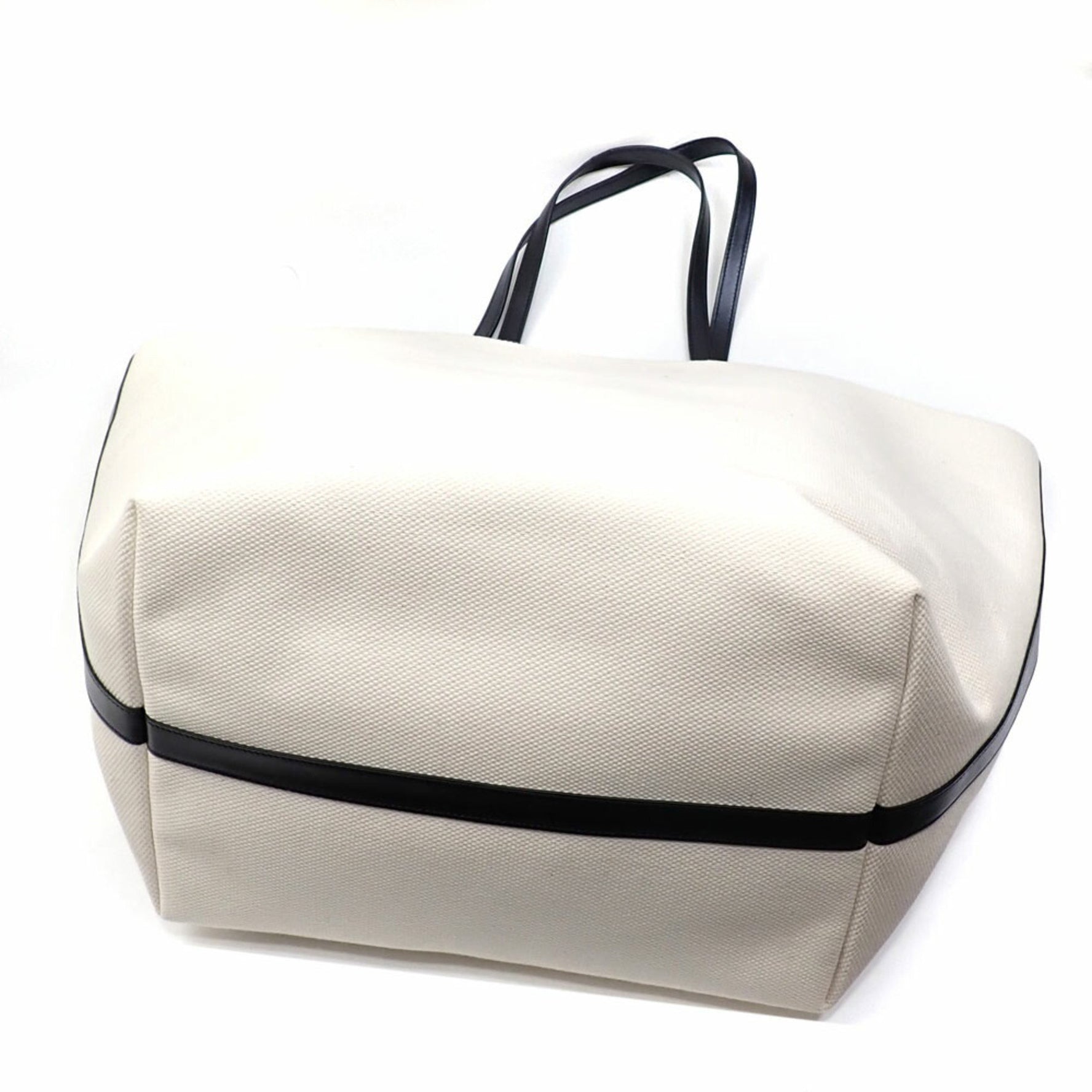 Celine Triomphe Tote Bag Ivory, Black, Cotton and Leather