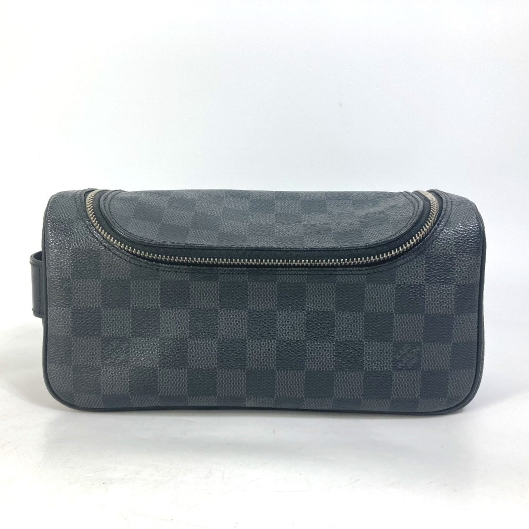 LOUIS VUITTON N47625 Damier Graphite Toiletry Pouch, Makeup Cosmetic Second Bag, Clutch Canvas, Men's, Black