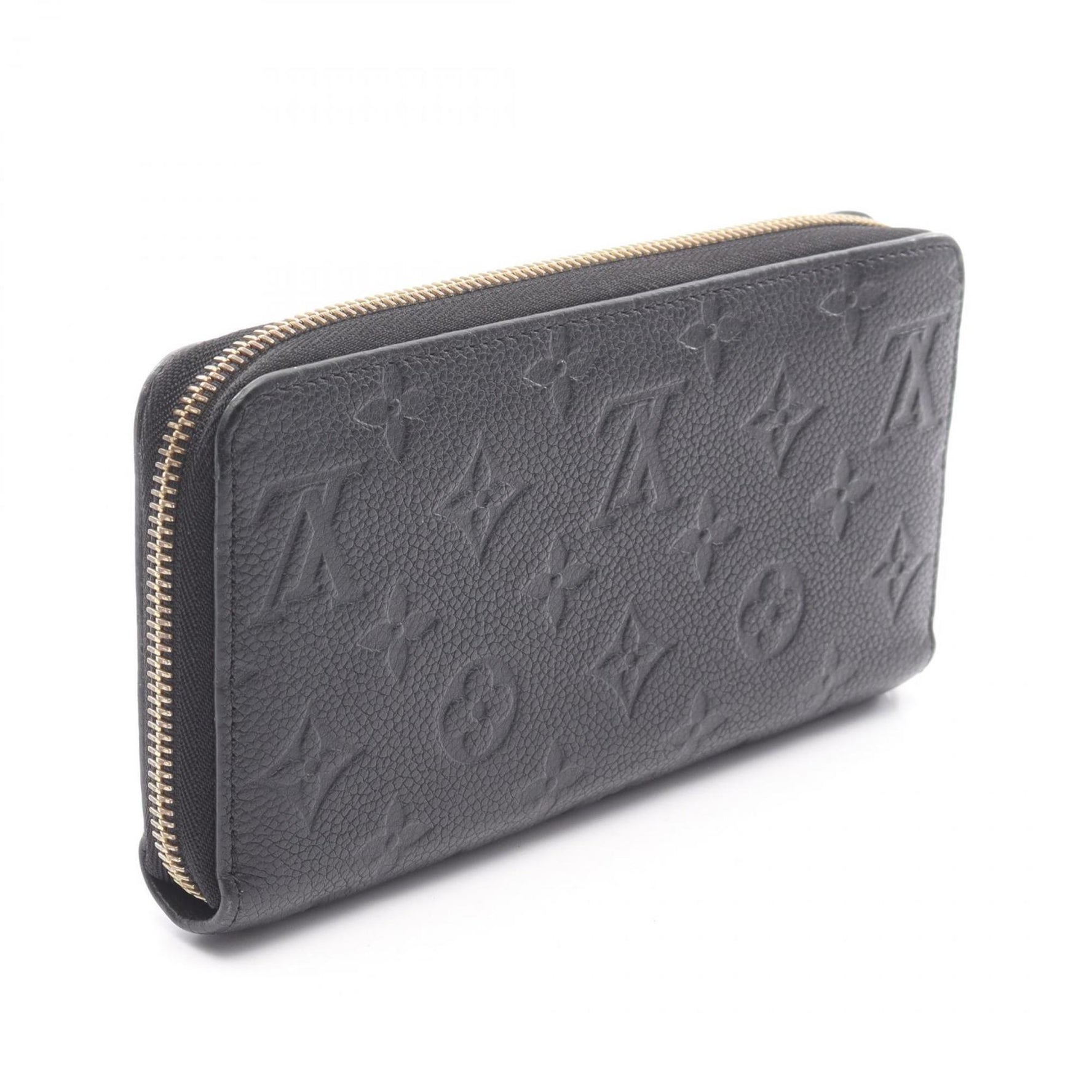 Louis Vuitton Zippy Wallet, Monogram Empreinte Leather, Round Long Black