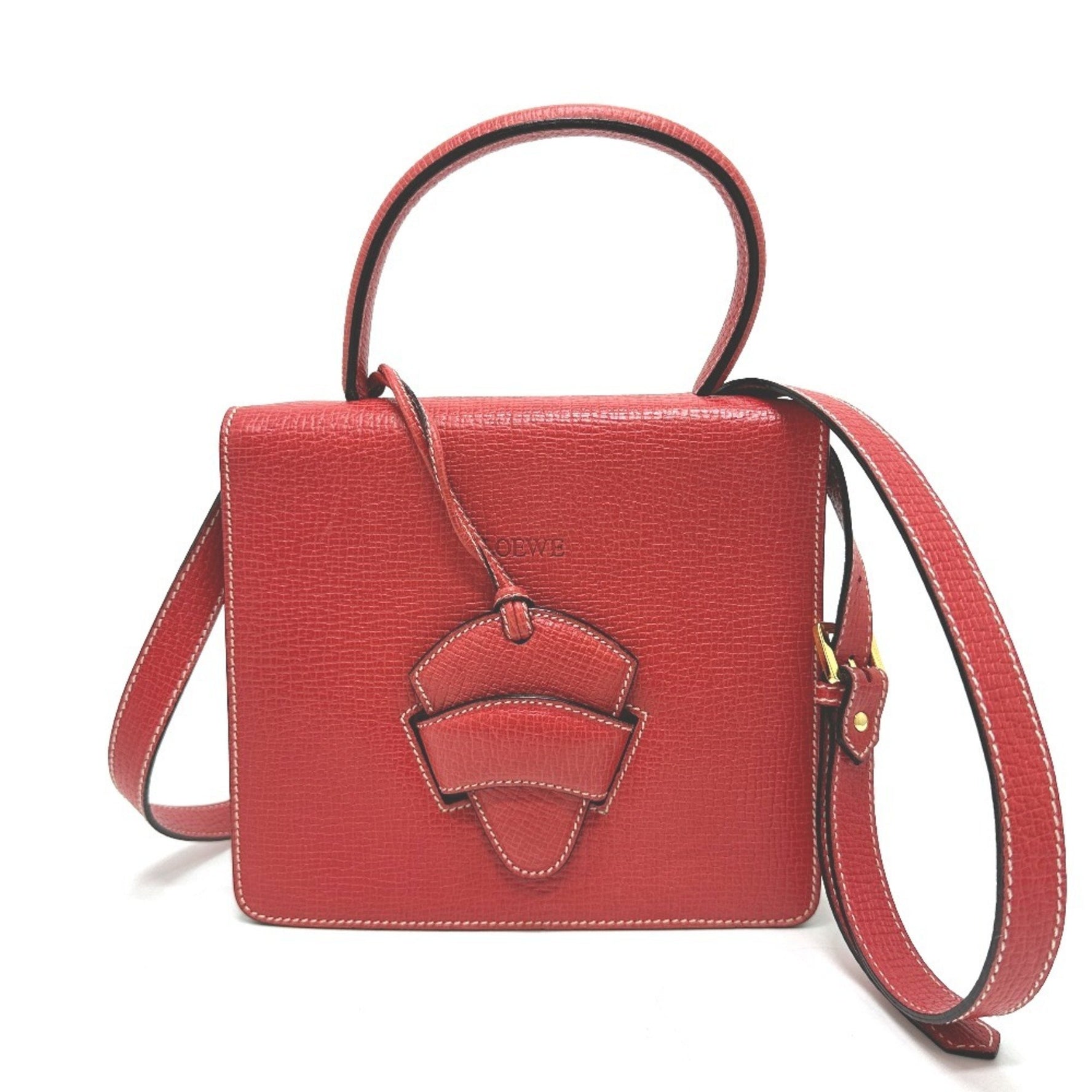 LOEWE Barcelona Shoulder/Handbag in Leather, Red