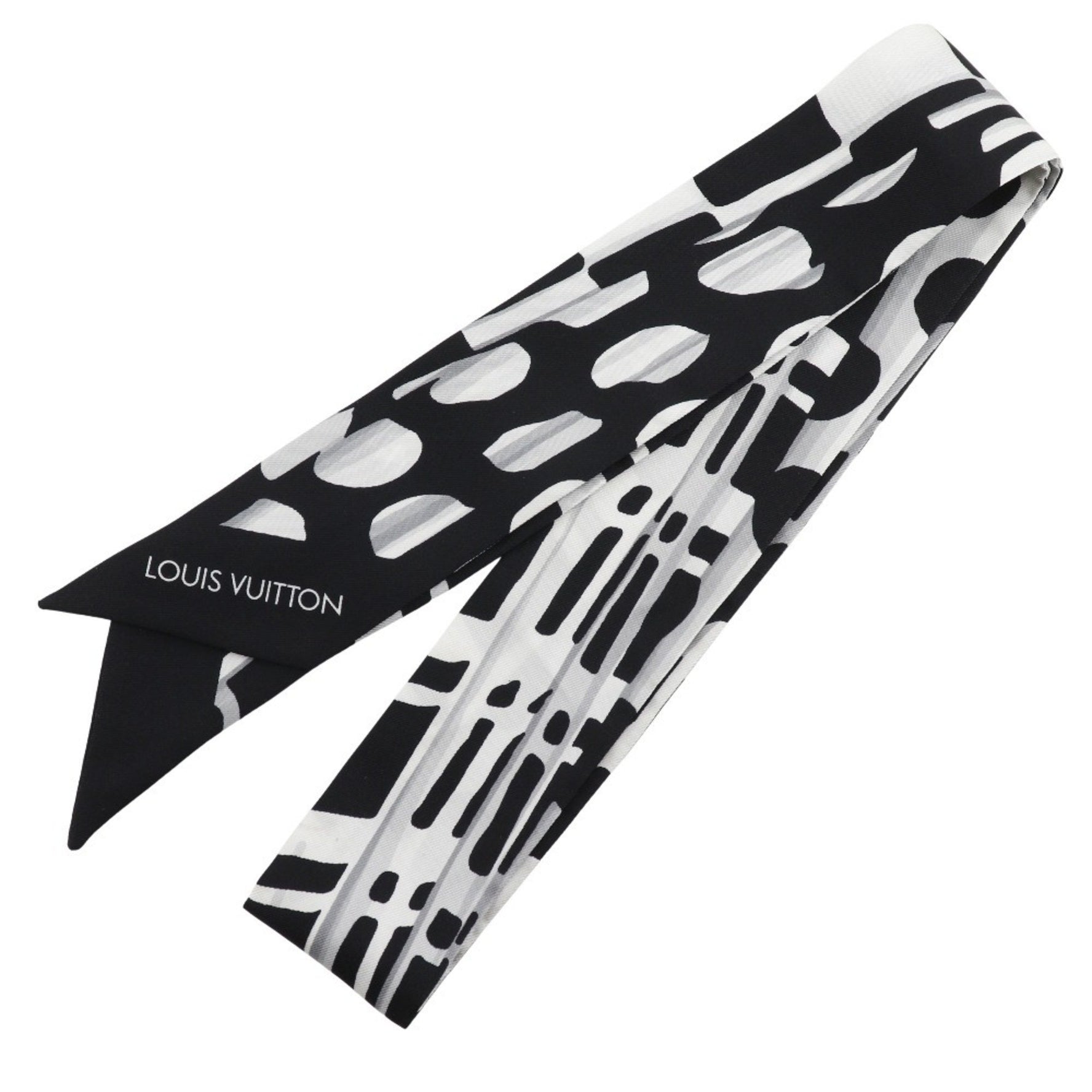 Louis Vuitton Bandeau Scarf Silk Black/White