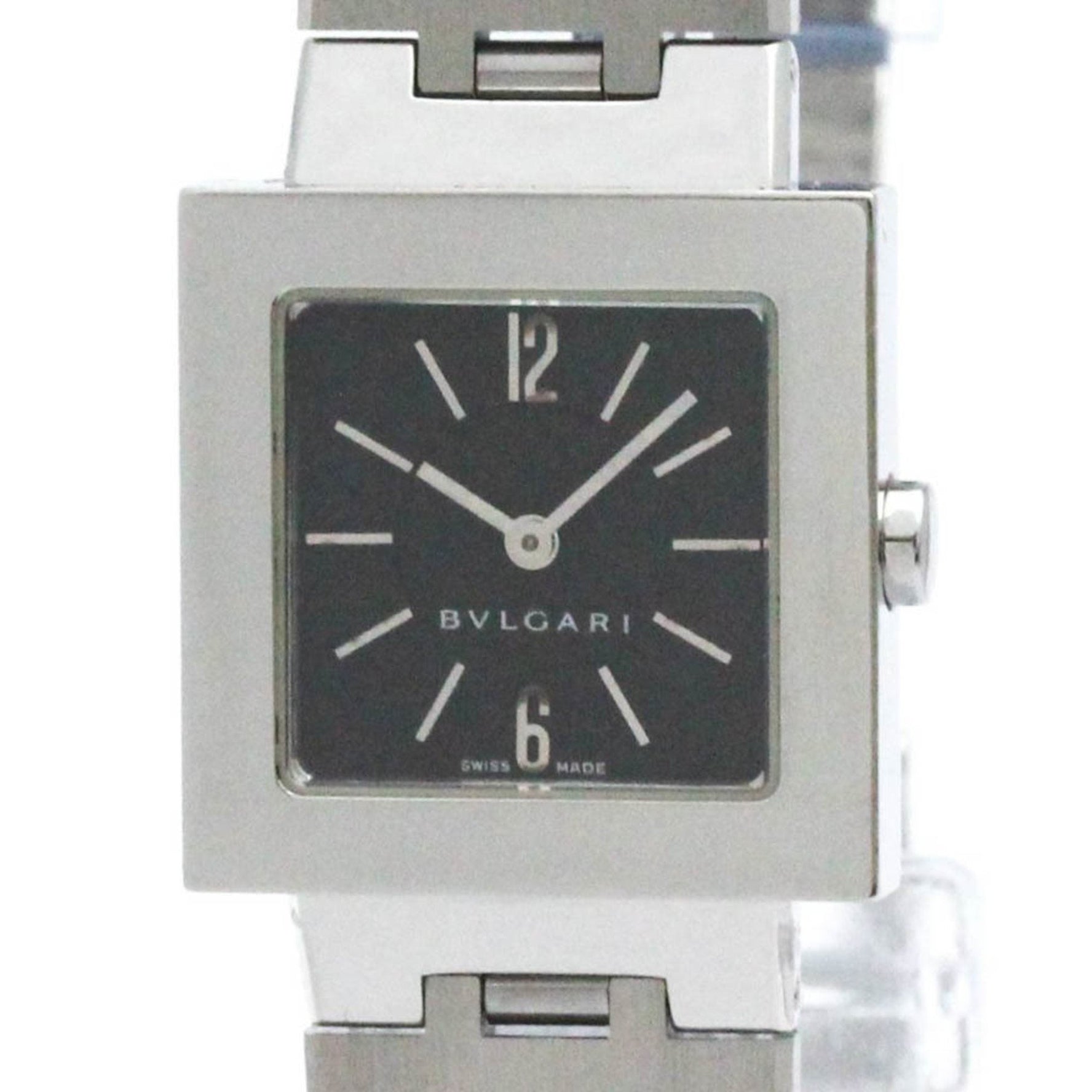 BVLGARI Quadrato Stainless Steel Quartz Ladies Watch Polished