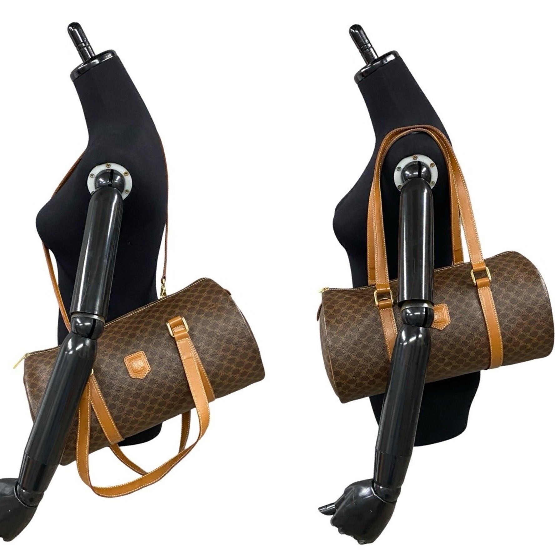 CELINE Macadam Blason Triomphe Leather Handbag/Shoulder Bag