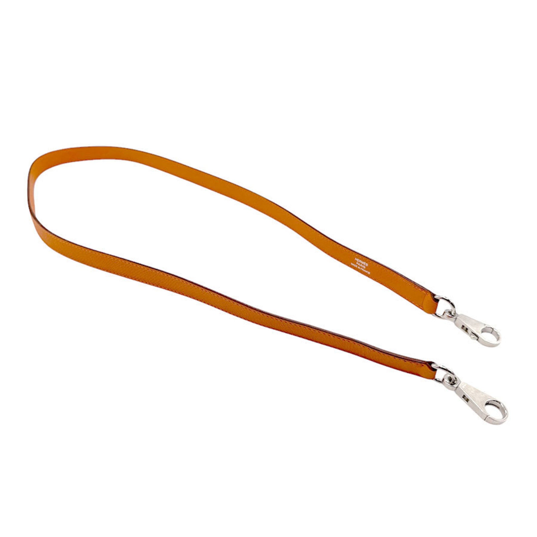 Hermes shoulder strap for Bolide and Kelly, Epsom leather, orange, silver, men women, z3213
