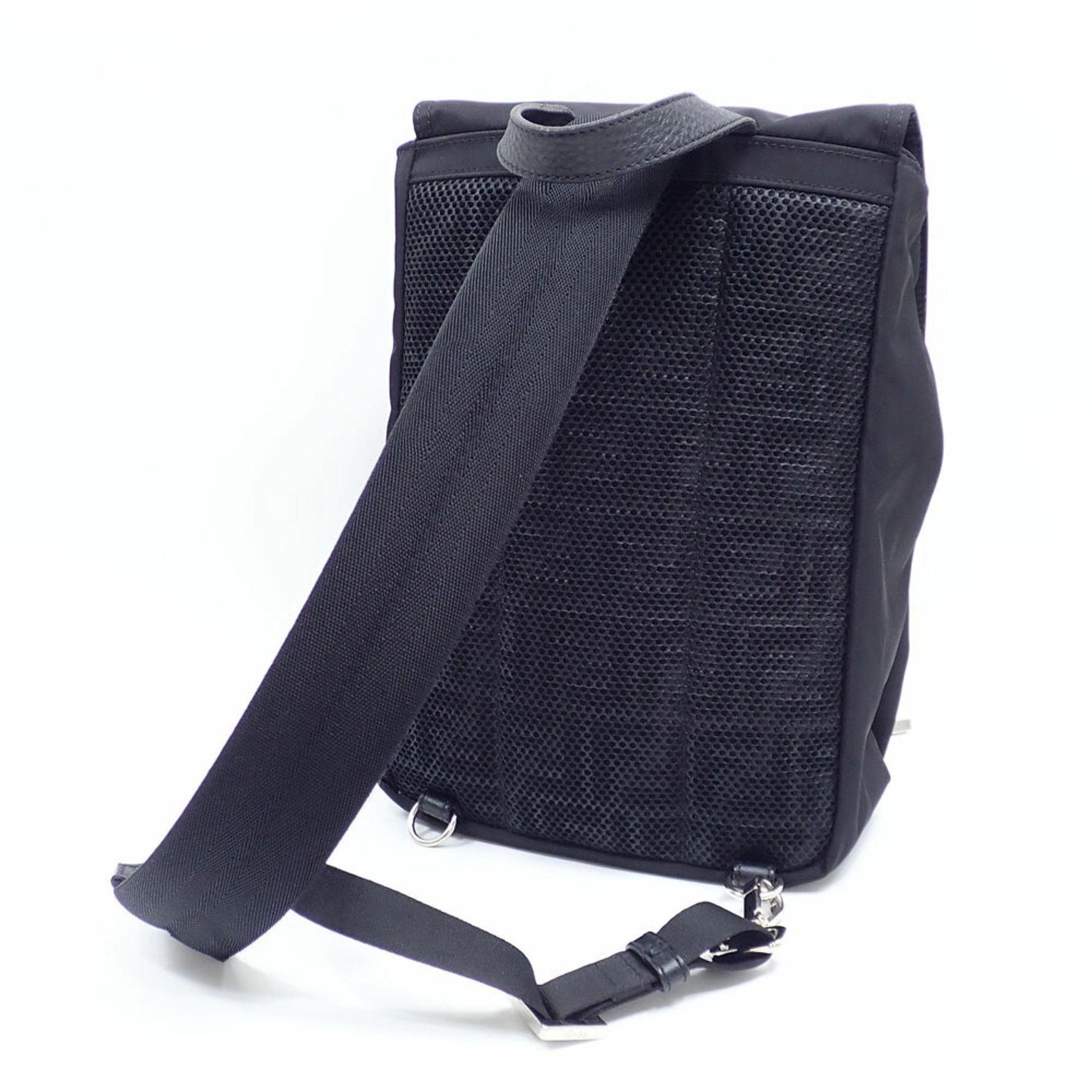 Fendi Fendines Small Men's Body Bag in Black Nylon and Leather with Econyl Finish (7VZ067 A6051071)
