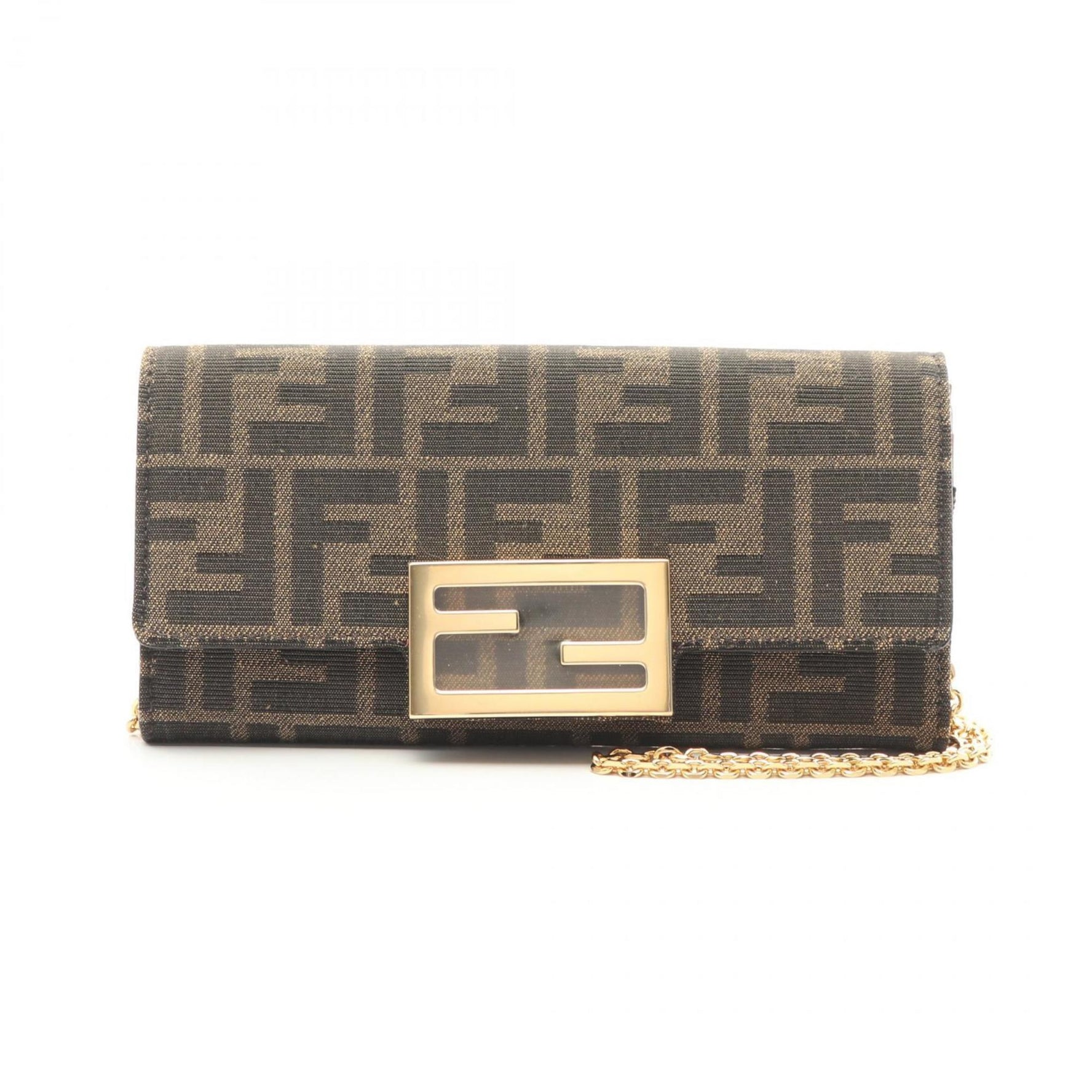 FENDI ZUCCA Shoulder Bag Canvas Leather