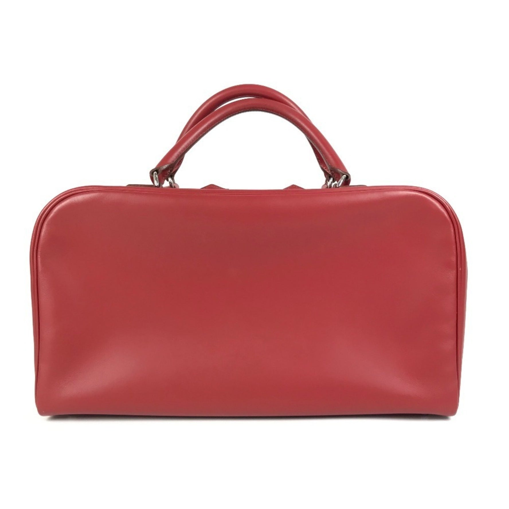 HERMES Sac Envie 2 36 Mini Boston Bag/Handbag, Vau Chamonix, Red