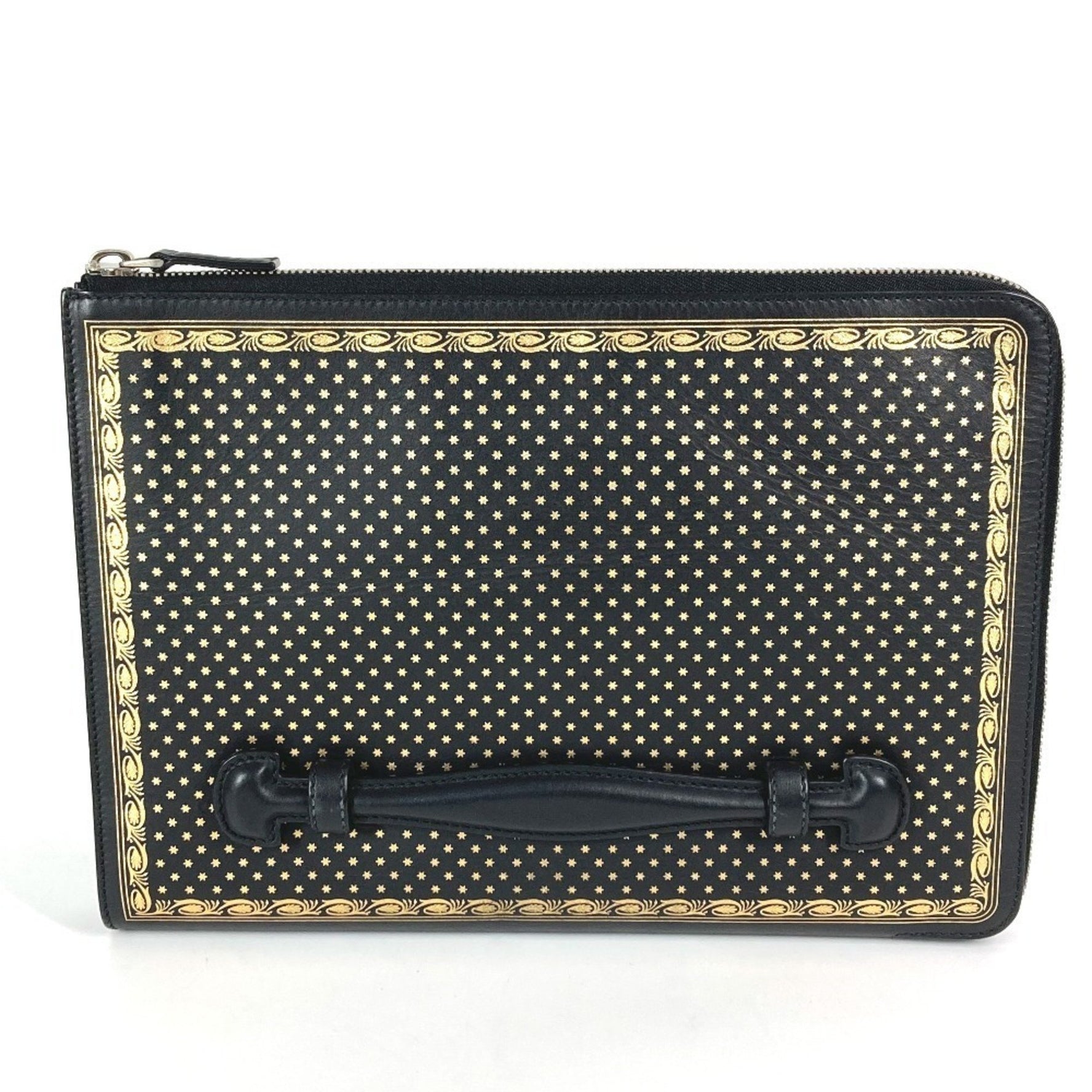 GUCCI Sega Collaboration GUCCY Logo Pouch with Handle, Second Bag, Clutch Leather, Unisex