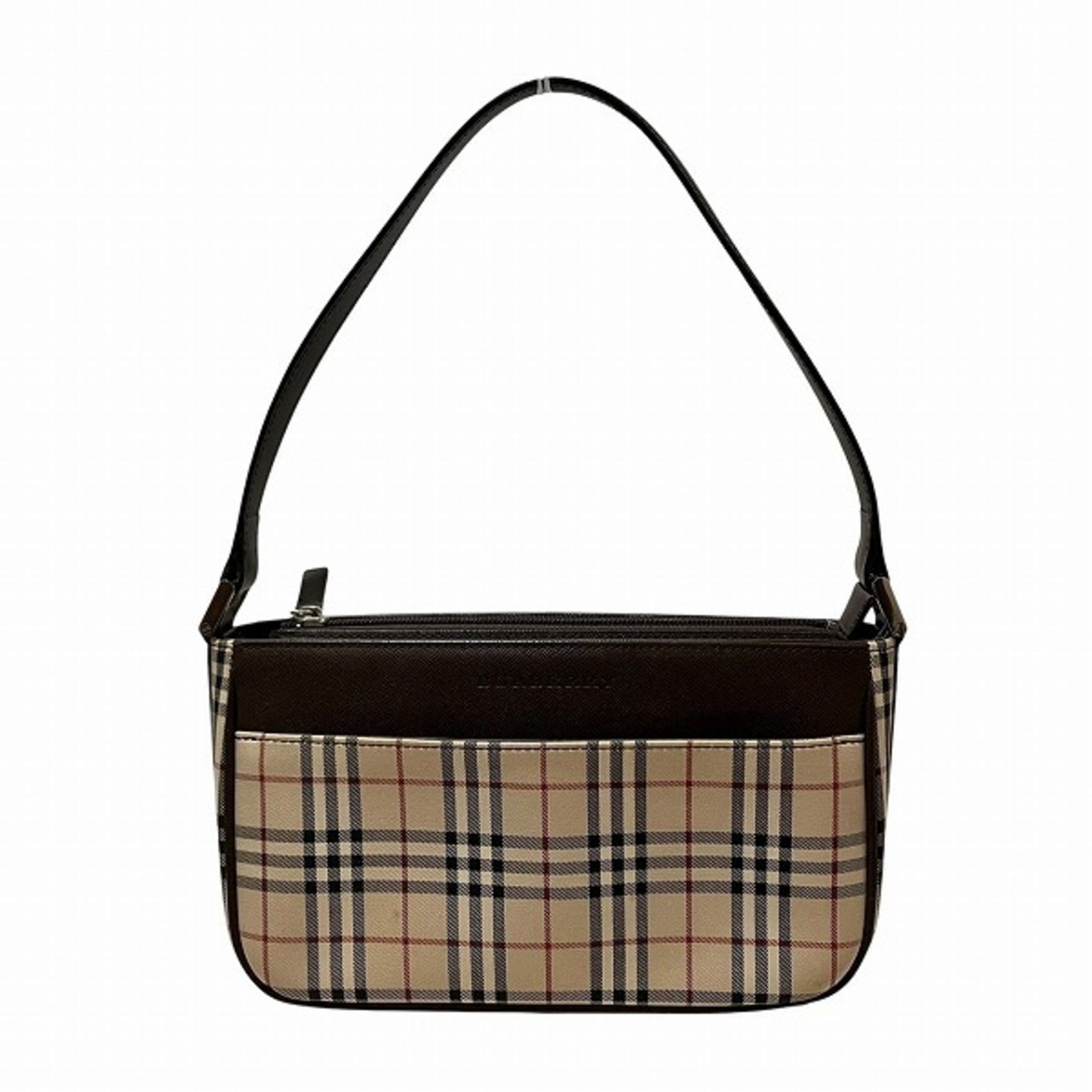 Burberry Nova Check Canvas x Leather Bag Shoulder for Women