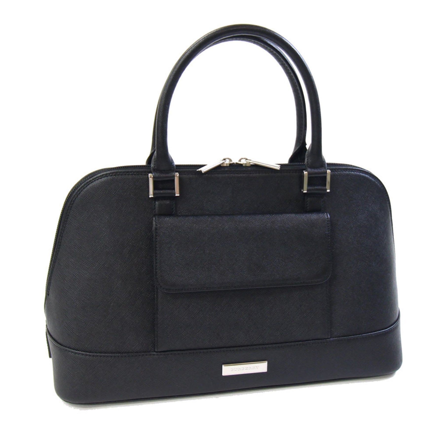 Burberry handbag, leather mini Boston bag, half-moon shape