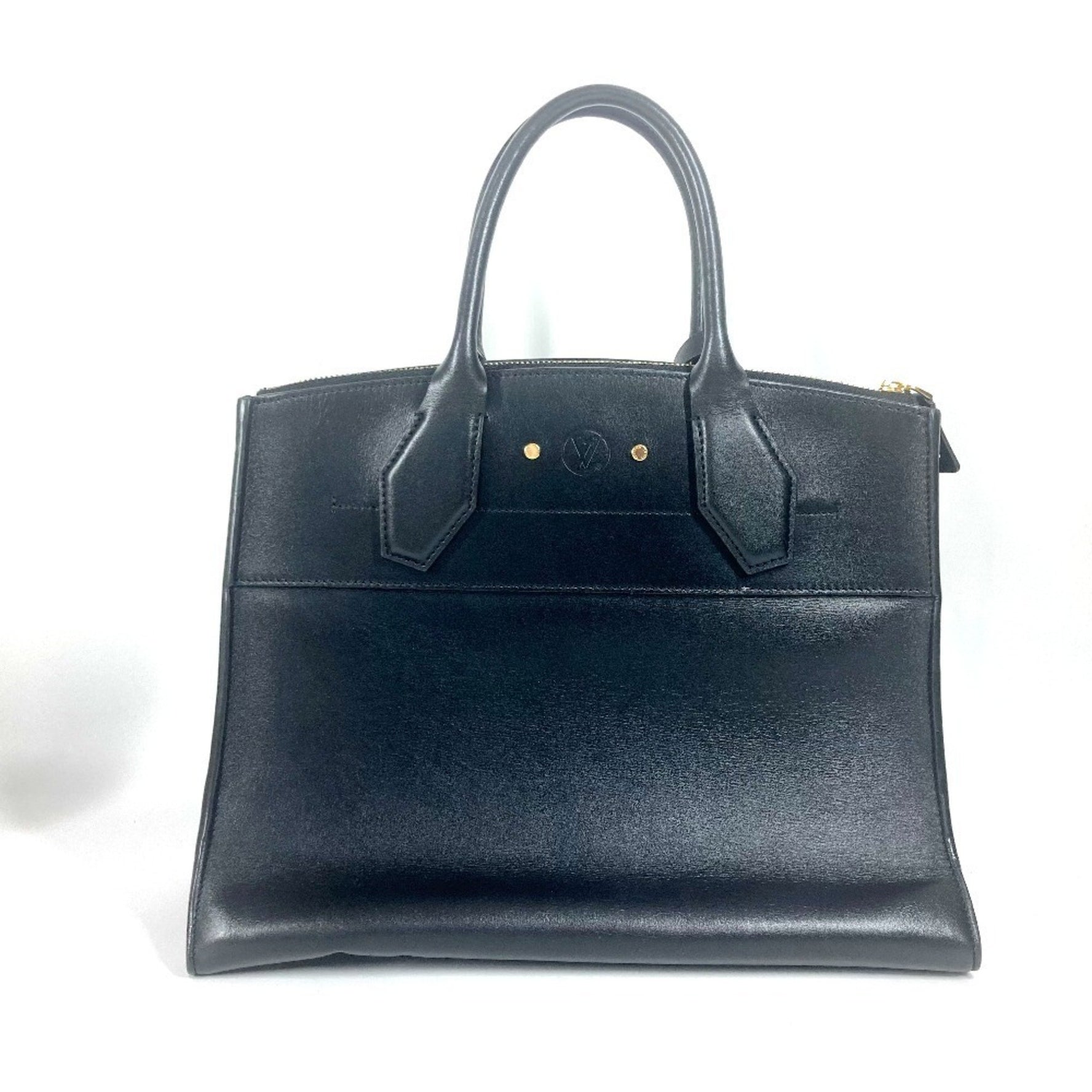 LOUIS VUITTON M53015 City Steamer MM Handbag in Leather, Women's, Noir Black