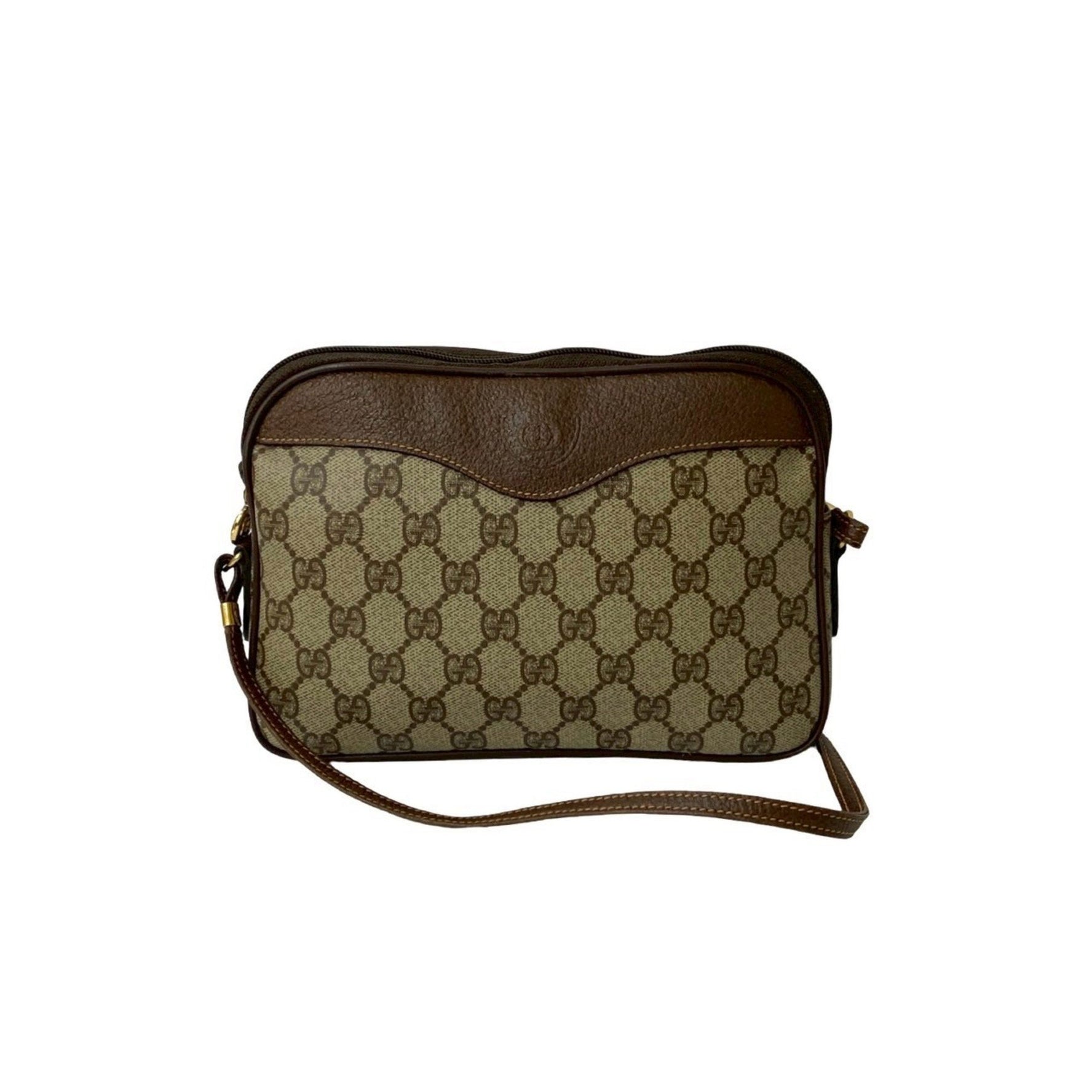 GUCCI Old Vintage GG Logo Leather Shoulder Bag/Pochette/Sacoche