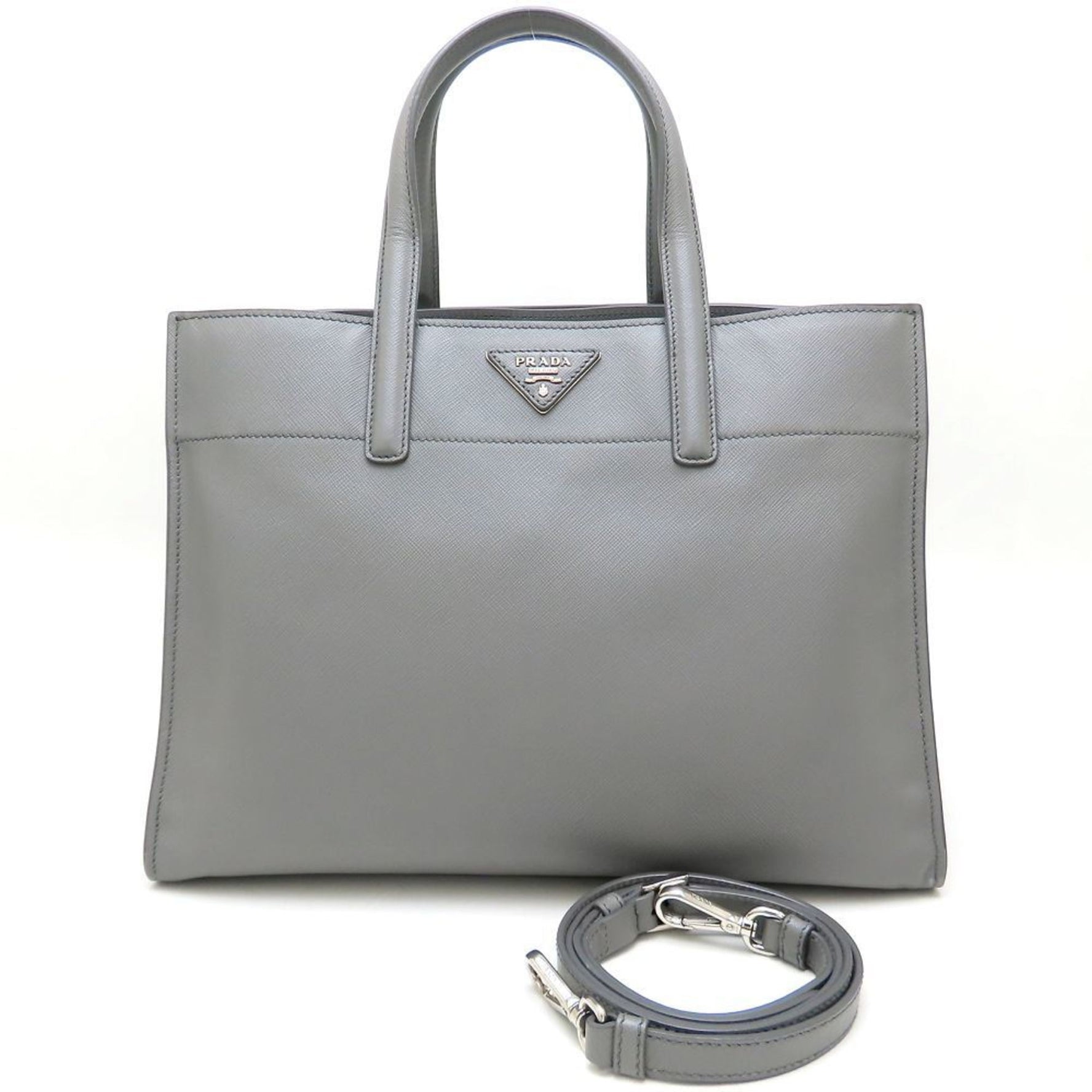 PRADA Tote Bag Saffiano Leather MARMO Grey