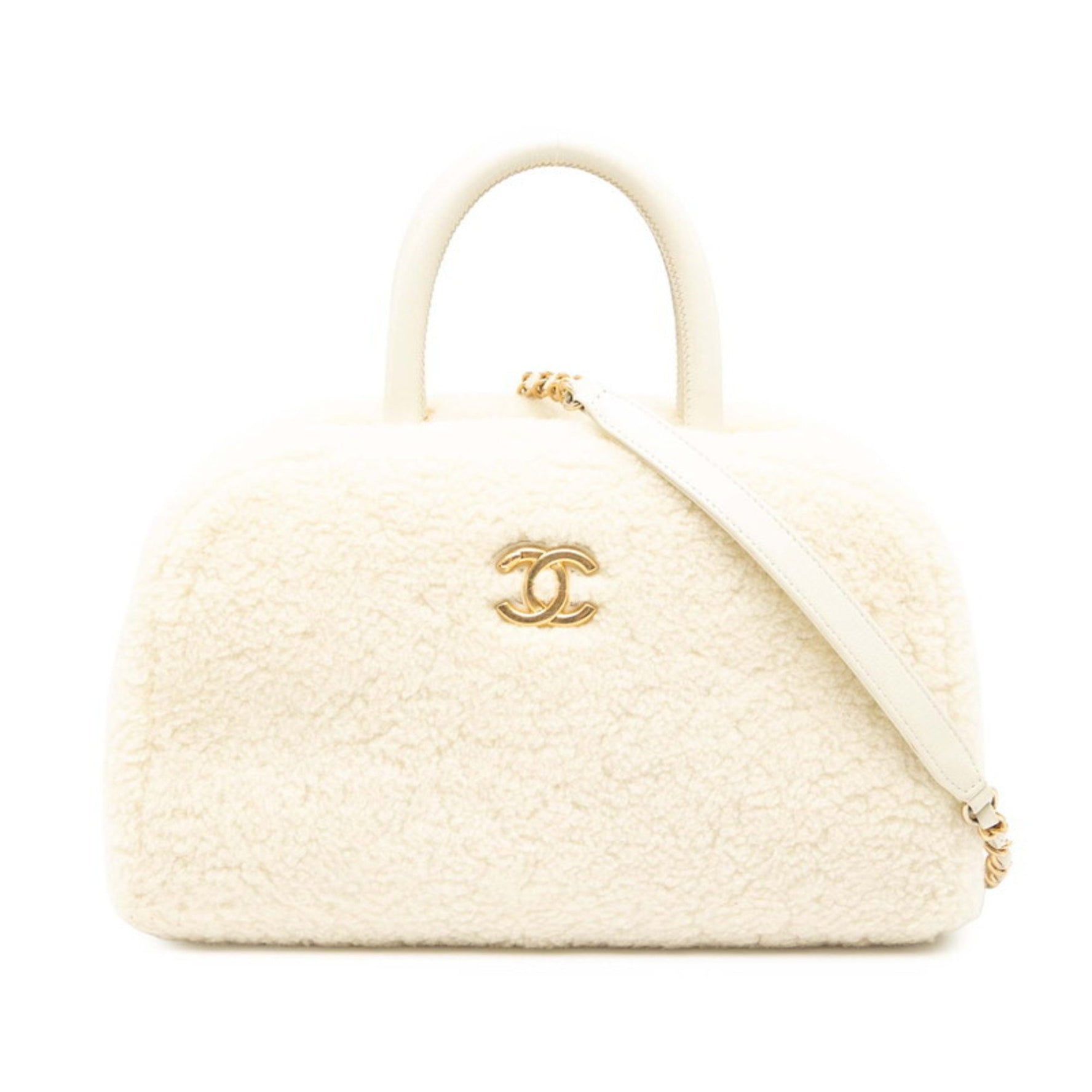 CHANEL Coco Mark Handbag/Shoulder Bag, Boa Leather
