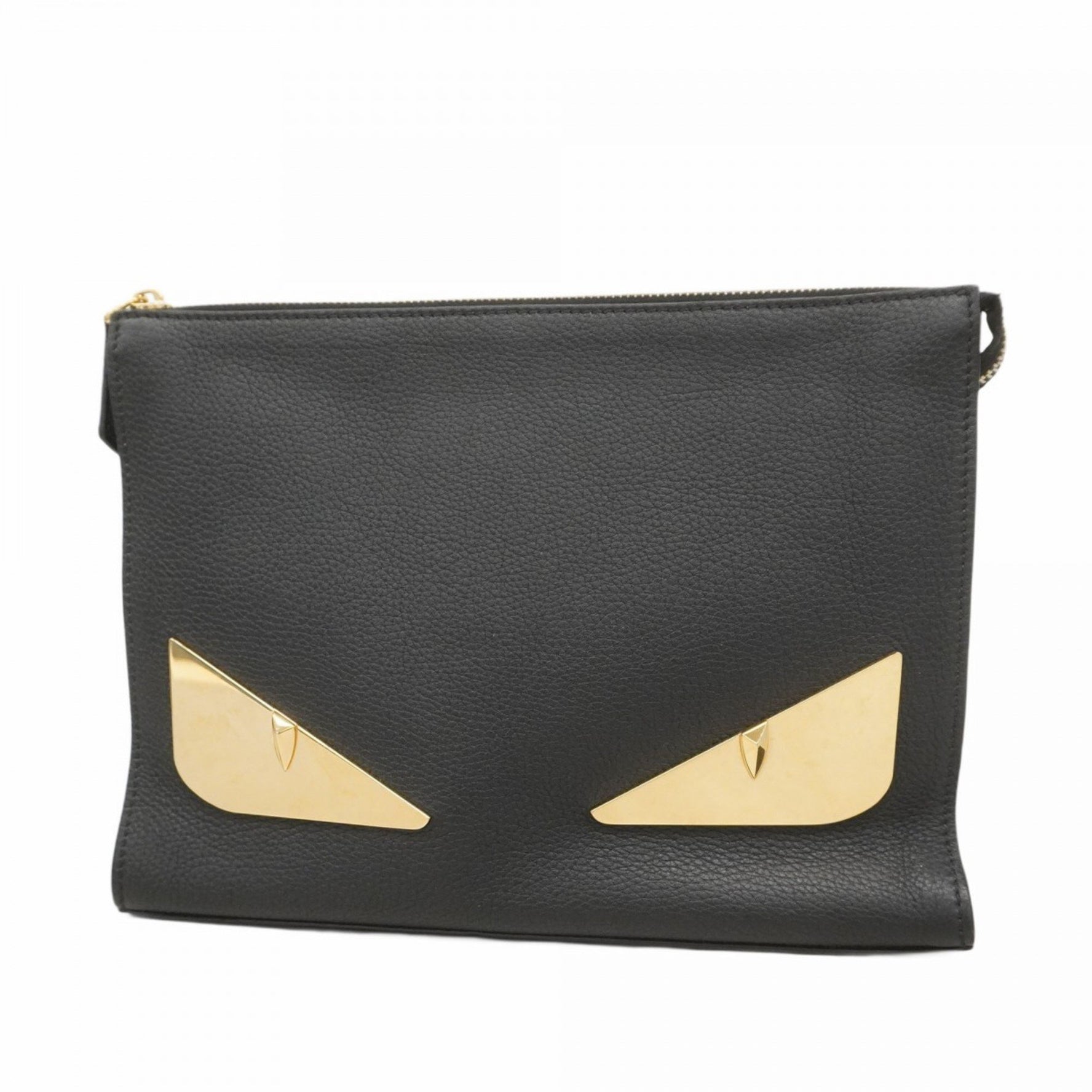 Fendi Monster Leather Clutch Bag