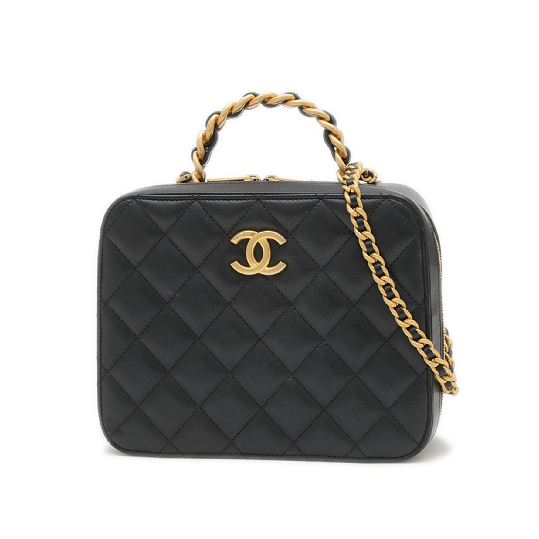 CHANEL Matelasse Vanity Chain Shoulder Bag in Lambskin with Gold Hardware