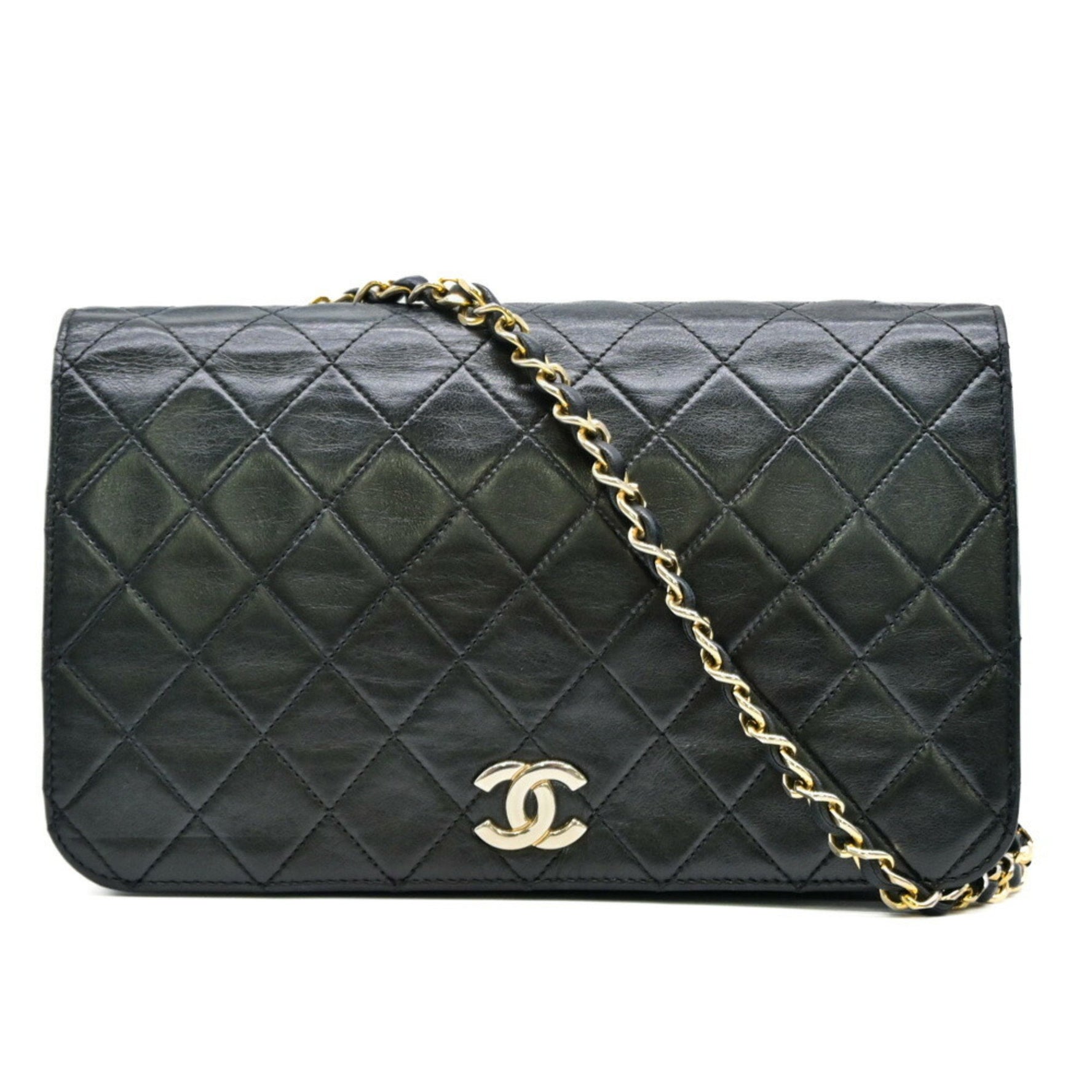 CHANEL Matelasse Chain Shoulder Bag Clutch Gold Seal Included