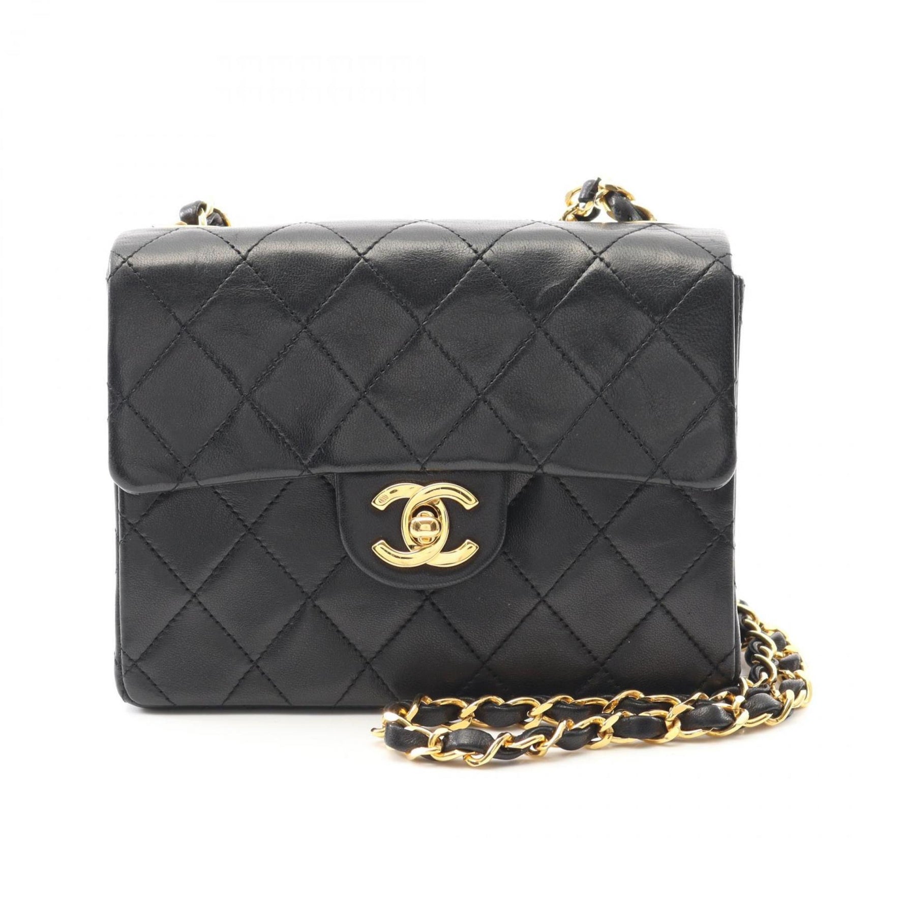 CHANEL Mini Matelasse Shoulder Bag Lambskin (Sheepskin) Women's Black