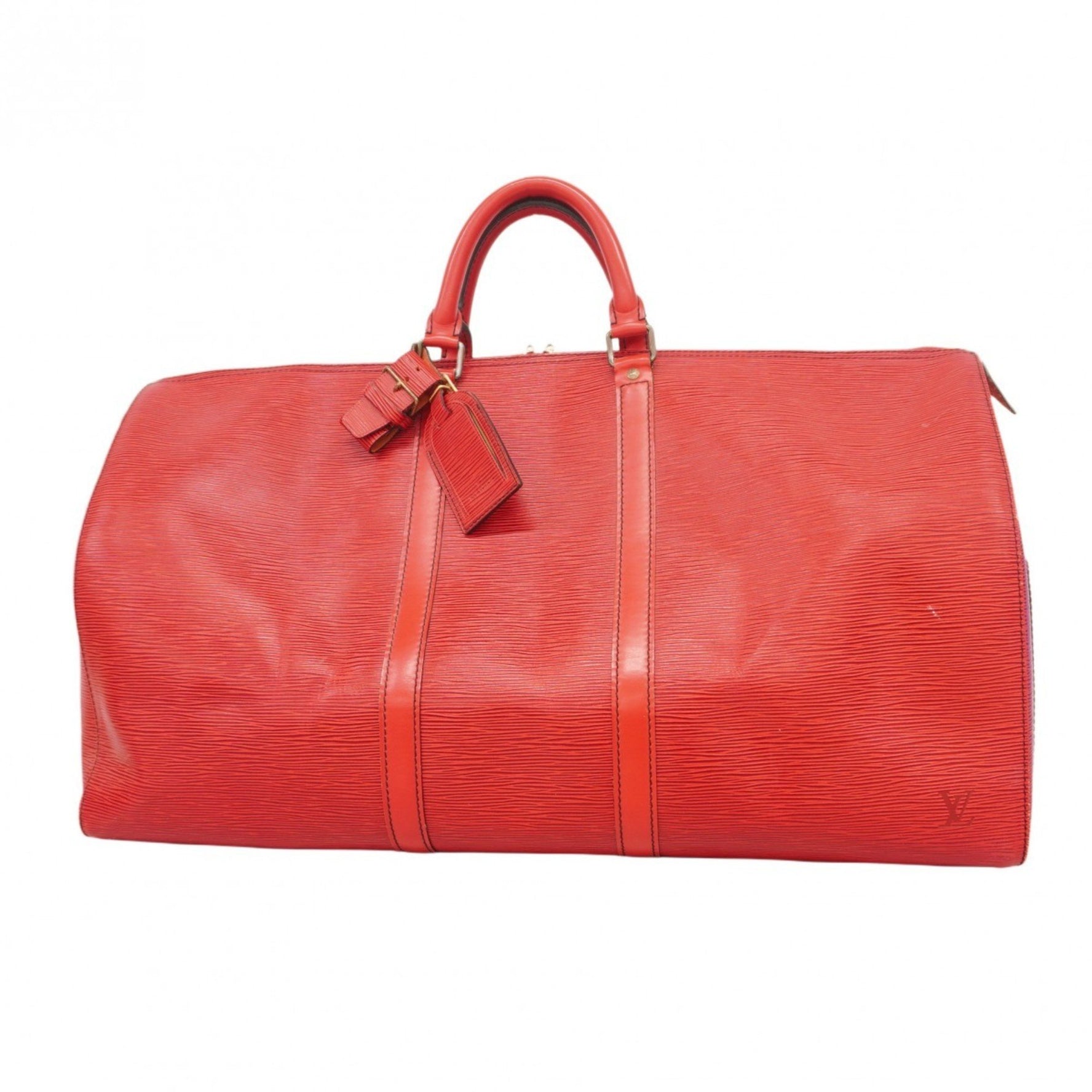 Louis Vuitton Epi Keepall 55 Boston Bag Castilian Red
