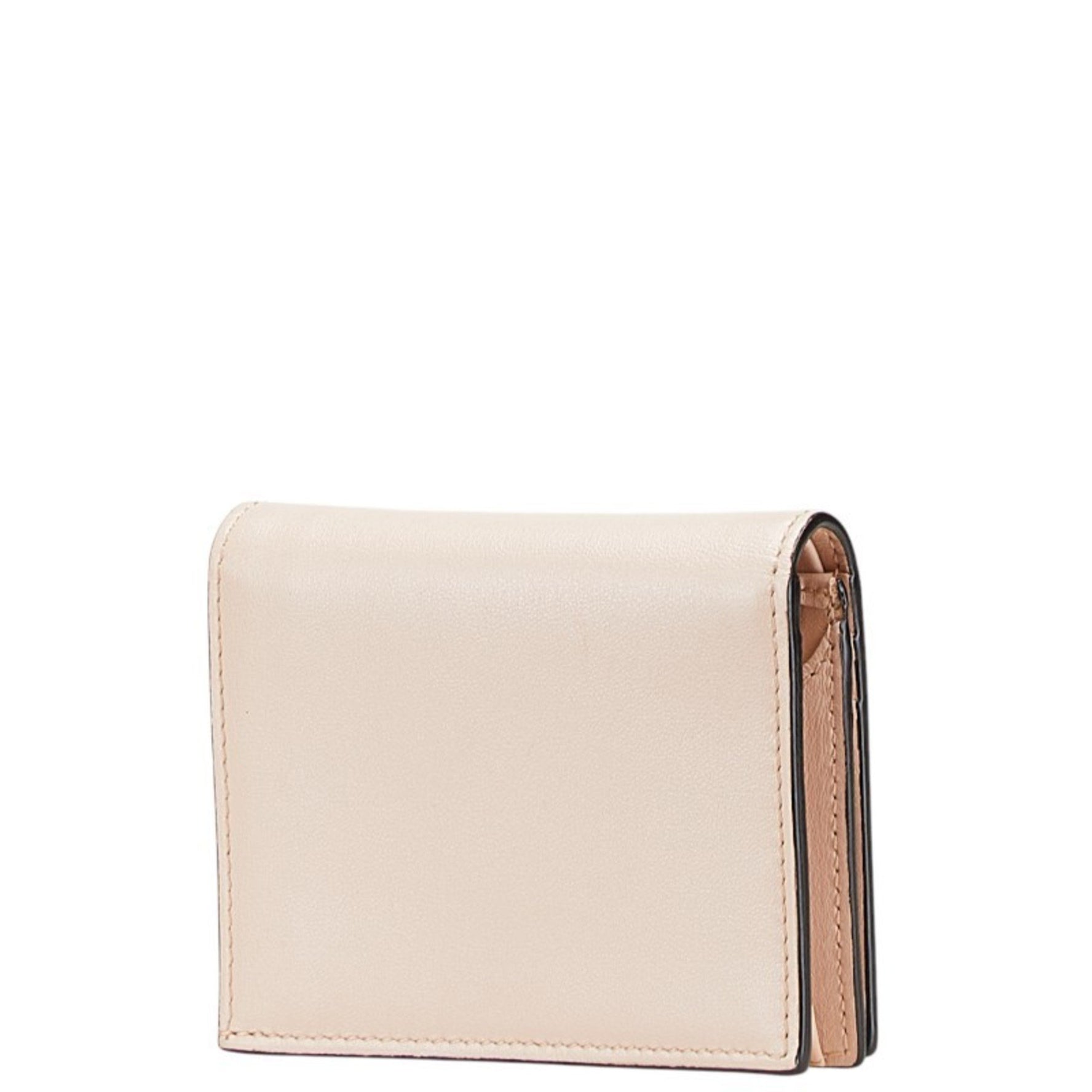 Fendi Logo Bifold Wallet Pink Black Leather