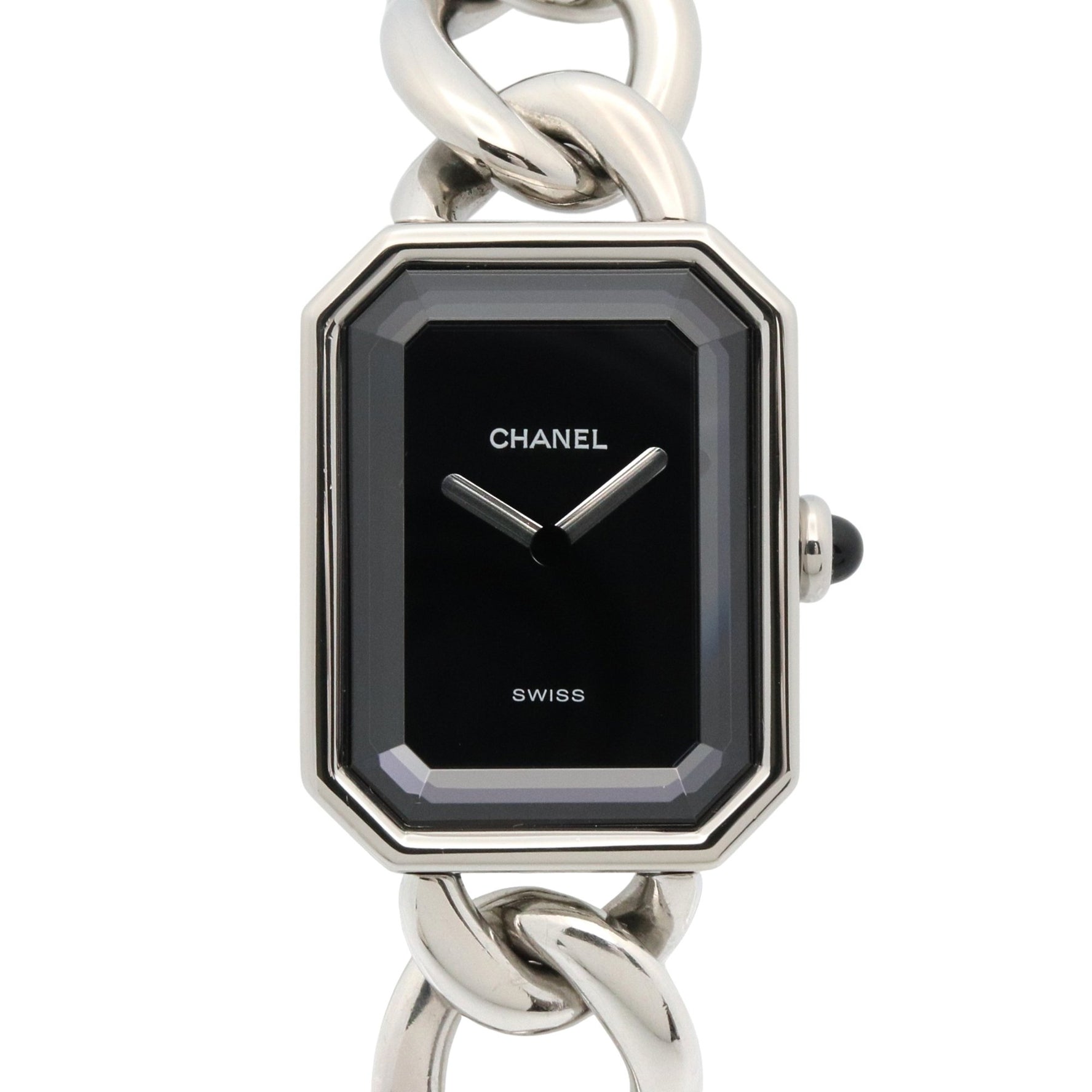 CHANEL Premiere L Watch, Stainless Steel, Black