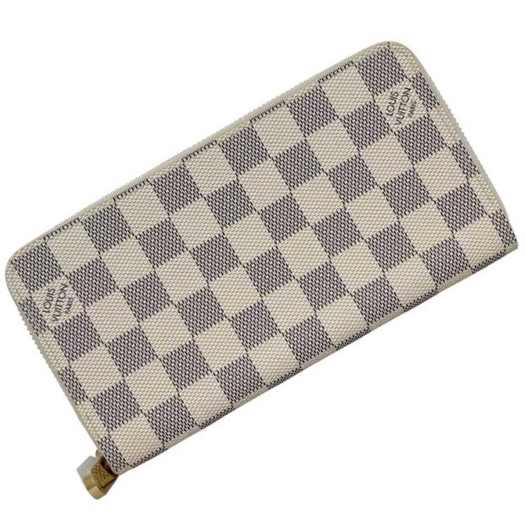 Louis Vuitton Zippy Wallet Gray White Damier Azur Unused Canvas IC Tag Activated LOUIS VUITTON